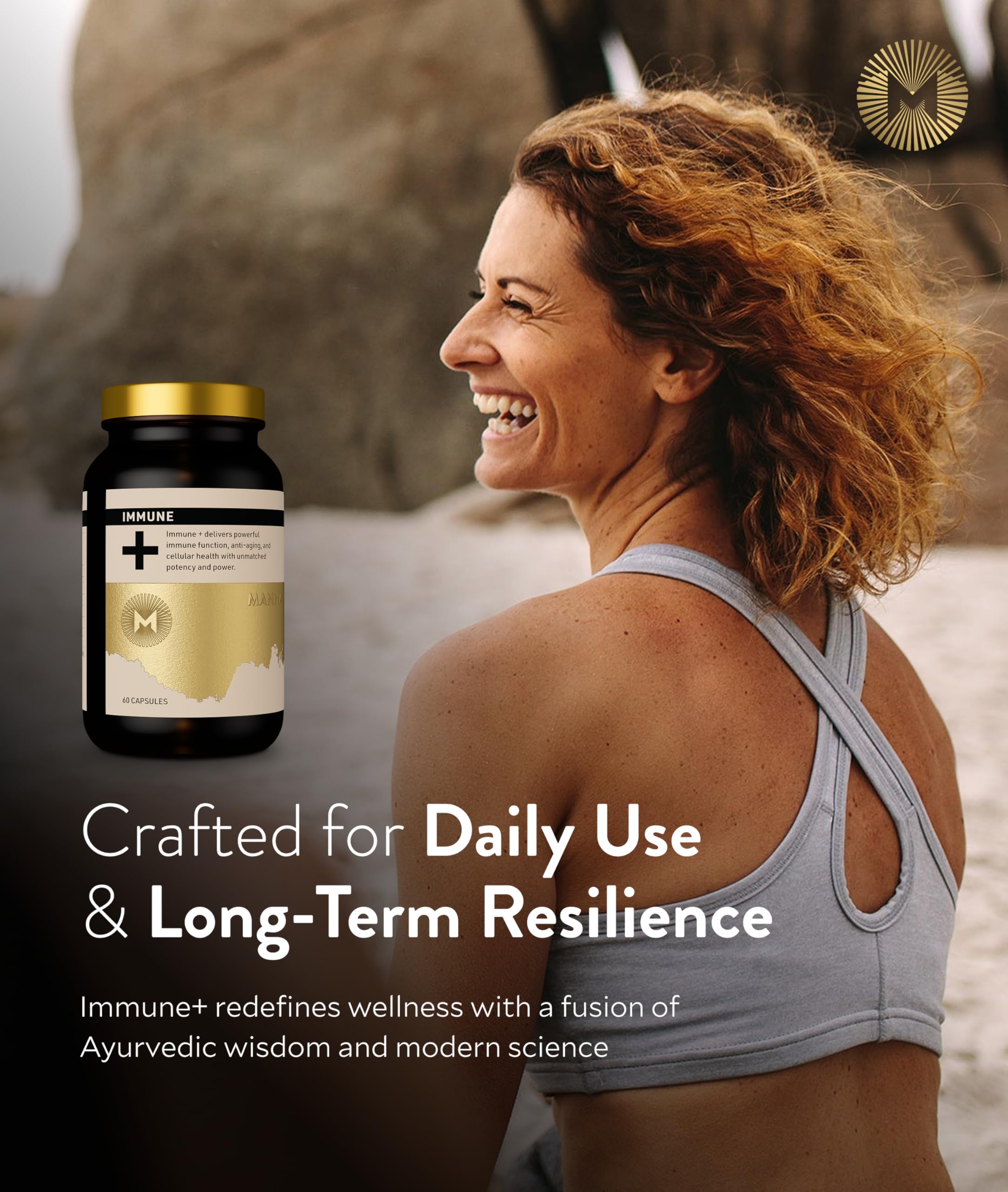 Manna Immune+ Capsules | 500mg Amla Extract & 500mg Rosehip Extract | Vitamin C Supplement for Immune Boost, Antioxidants, Heart Health, Digestion & Immune System Support | For Daily Use | 60 Count M MannaAu supplements