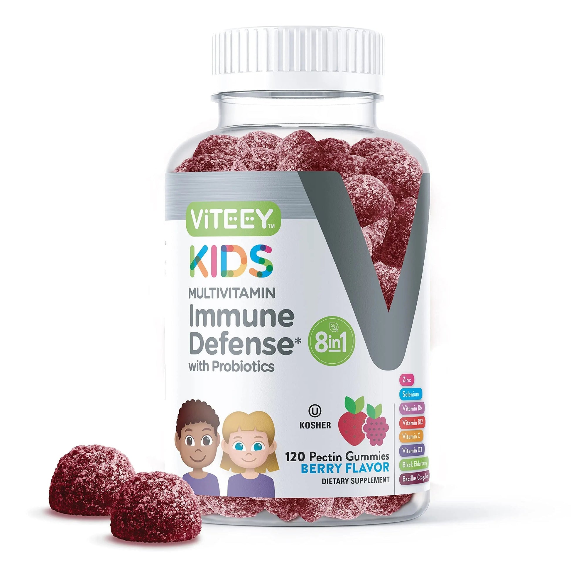Viteey Kids Multivitamin Gummies with Probiotics - 8-1 Kids Vitamins for Immune Health Support with Vitamin C, D3, B12, B6 ViteeyAu supplements