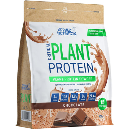 Applied Nutrition Plant Protein Powder – Critical Plant Vegan Protein Shake with SOYA, Pea, Brown Rice Proteins Applied NutritionUS supplements
