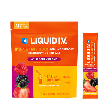 Liquid I.V.® Hydration Multiplier +Immune Support - Wild Berry Blend | Electrolyte Powder Drink Mix | 1 Pack (14 Servings) Liquid I.V.US supplements