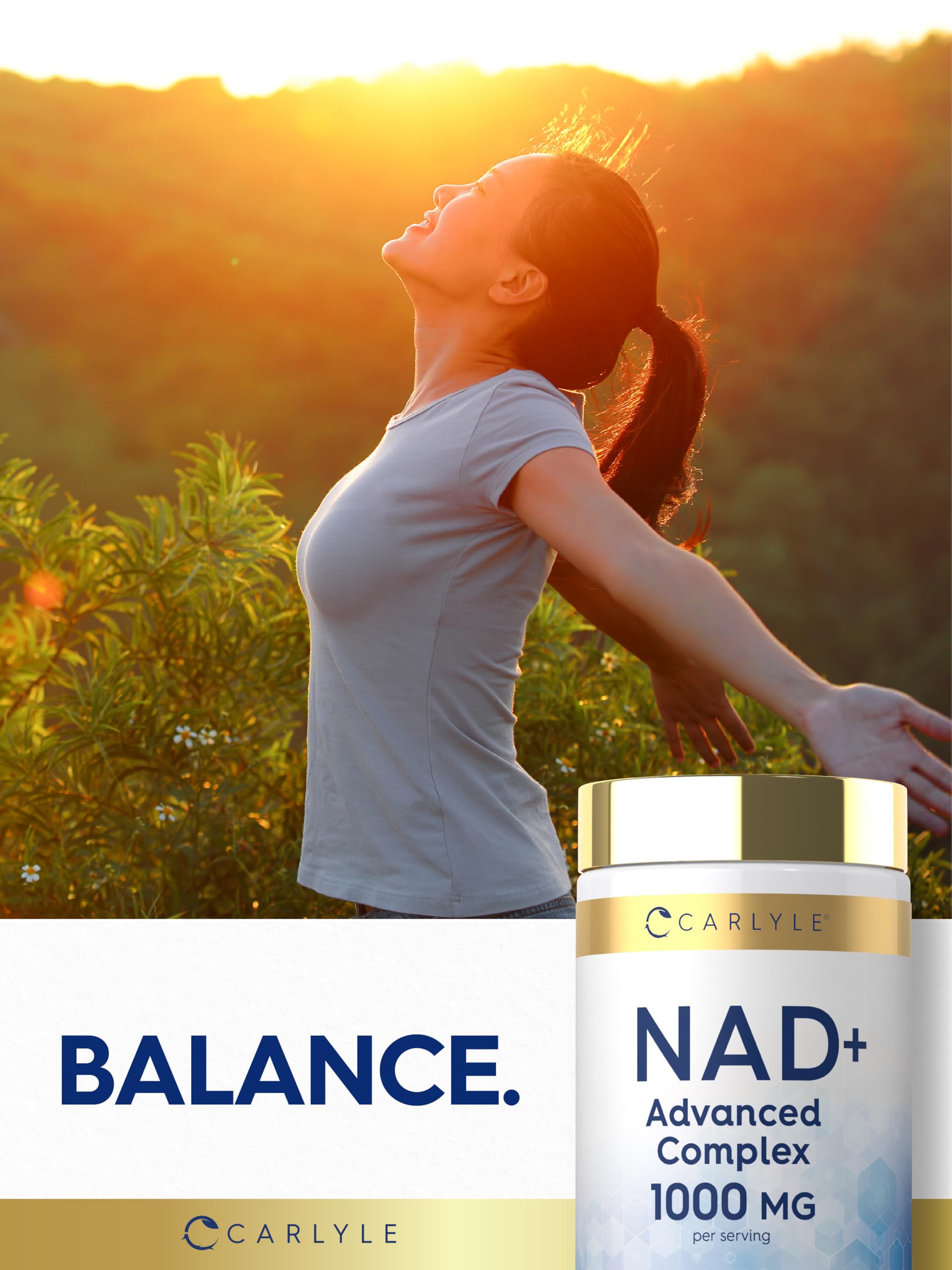 Carlyle NAD+ Supplement 1000 mg | 60 Capsules | with Resveratrol and Collagen | Advanced Complex for Women and Men | Non-GMO & Gluten Free CarlyleAu supplements