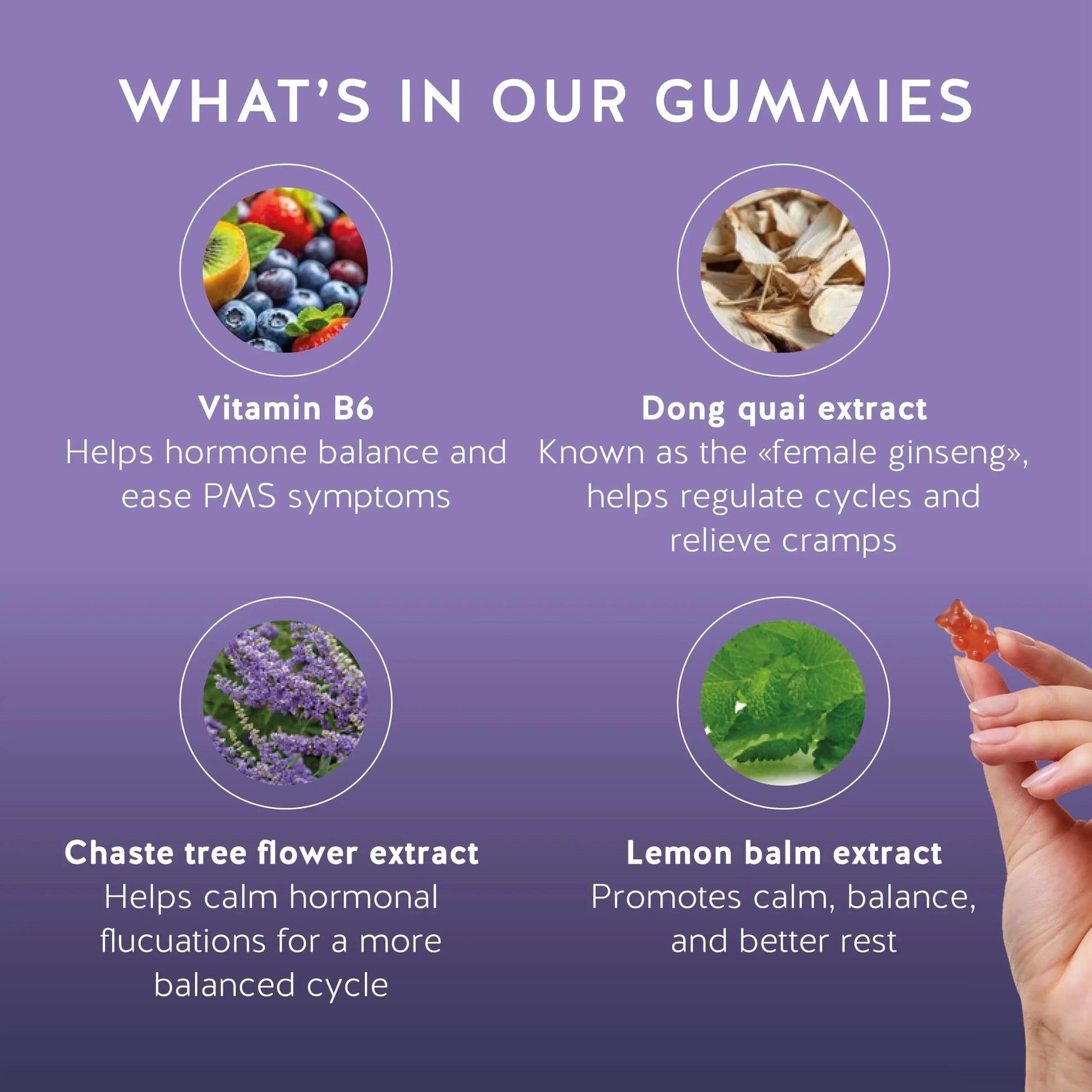 PMS Support Supplement for Women. Menstrual Relief Gummies to Target Hormonal Breakouts, Bloating, Period Cramps, & Mood Swings. Vegan, with Vitamin B6 & Lemon Balm, 60 Gummies Bears with BenefitsAu supplements