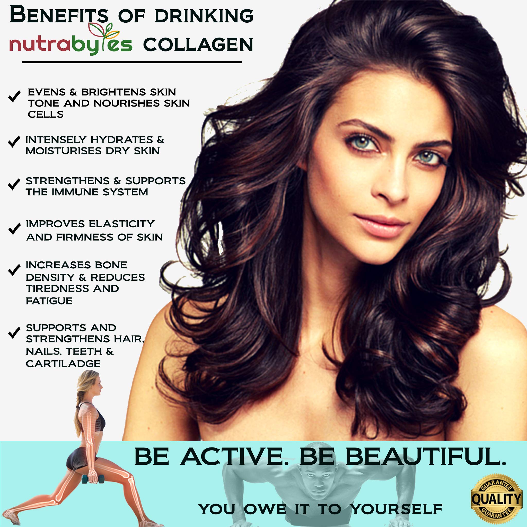 Marine Collagen Liquid 10000mg Sugar Free, Hydrolysed Peptides | Hyaluronic Acid, Biotin, Silica, Vitamin C, Vitamin D3 NUTRABYTESAu supplements