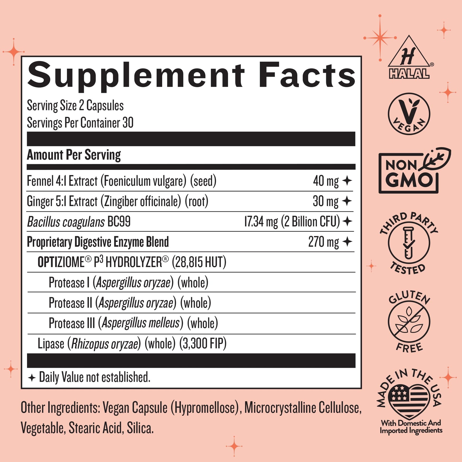 Legendairy Milk Digestive Enzymes for Women, Probiotics for Digestive Health, Gut Health Supplements, Bloating Relief for Women, Debloat Gas Relief w/Ginger & Fennel Bloat Baddie 60 Capsules Legendairy MilkAu supplements