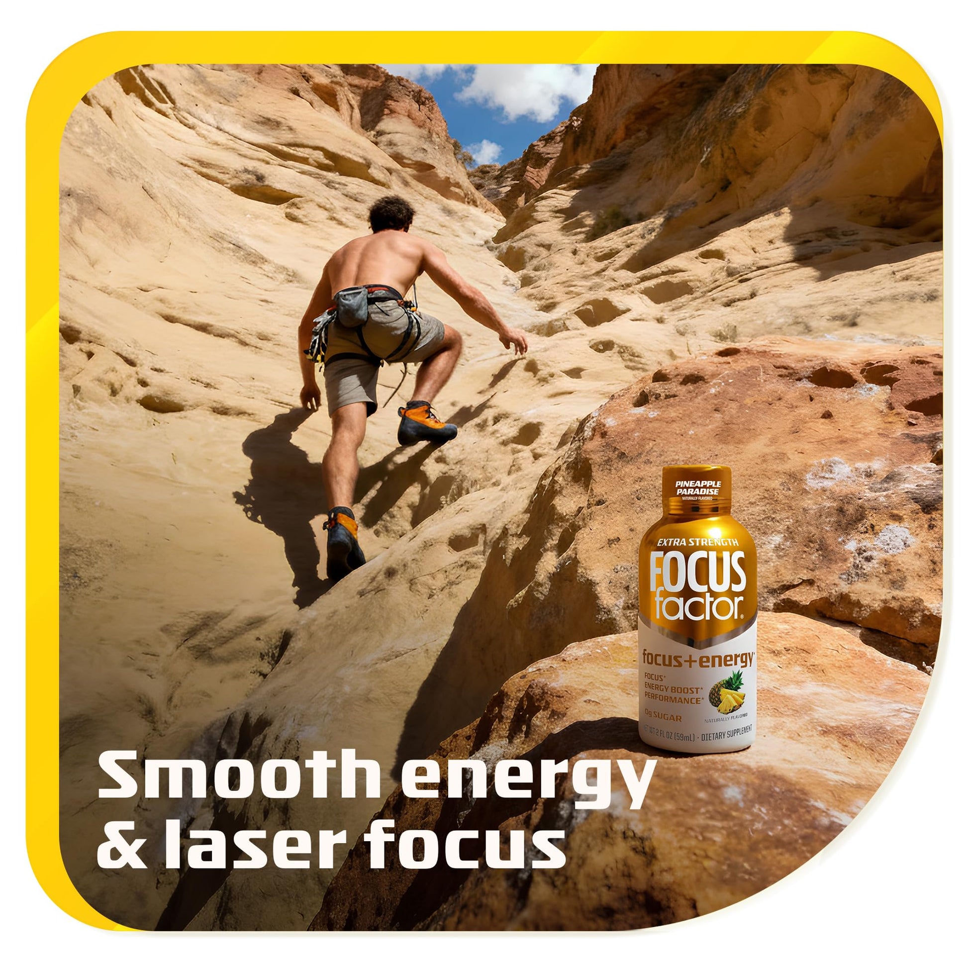 Focus Factor Extra Strength Focus + Energy Shots - 12 x 2oz Bottles (Pineapple Paradise Flavor) - Powered by Nootropics with Caffeine, L-Theanine, Ginkgo, Bacopa, L-Tyrosine, Alpha GPC Focus FactorAu supplements