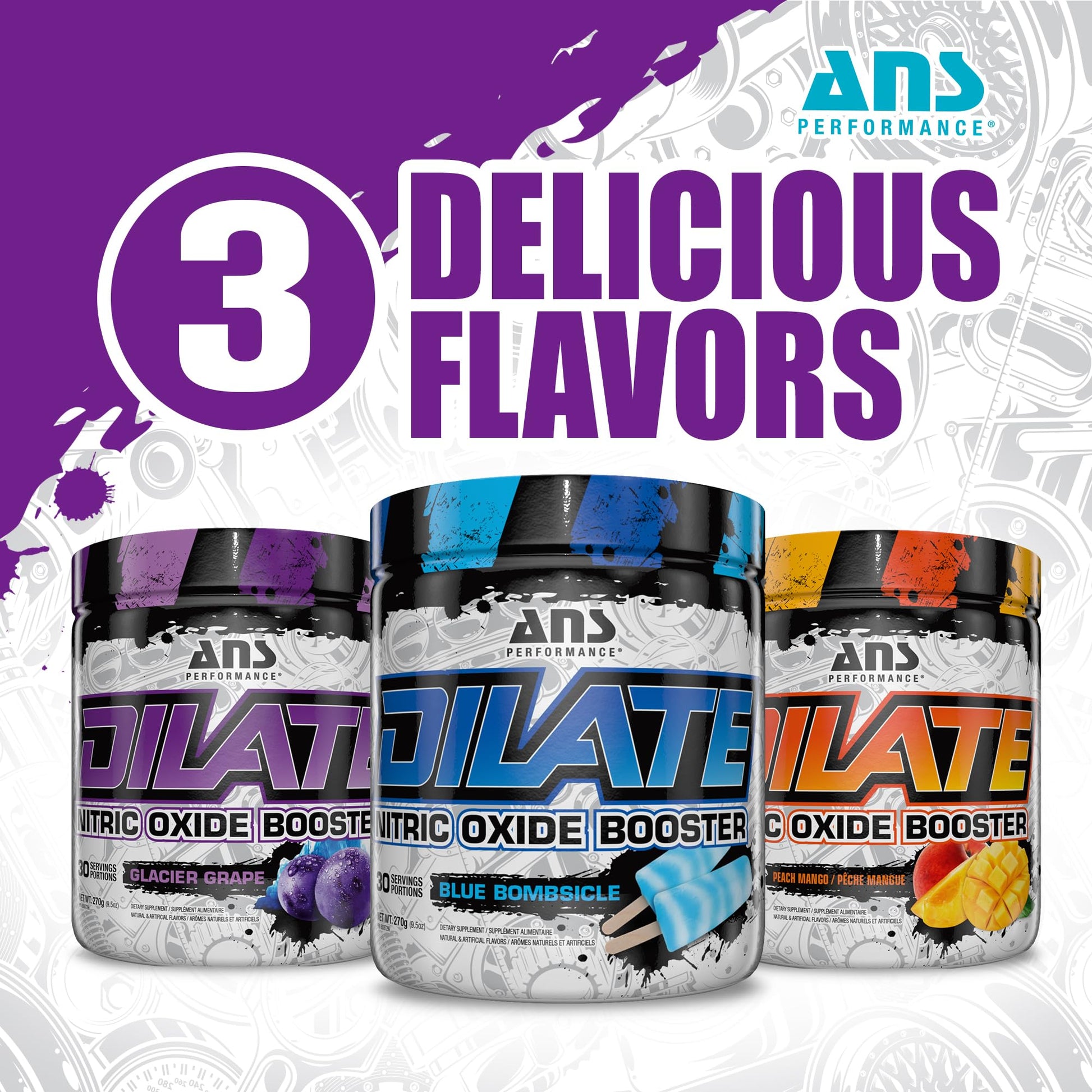 ANS Performance Dilate Pump PreWorkout Powder - Dietary Supplement - Maximizes ANS PerformanceAu supplements