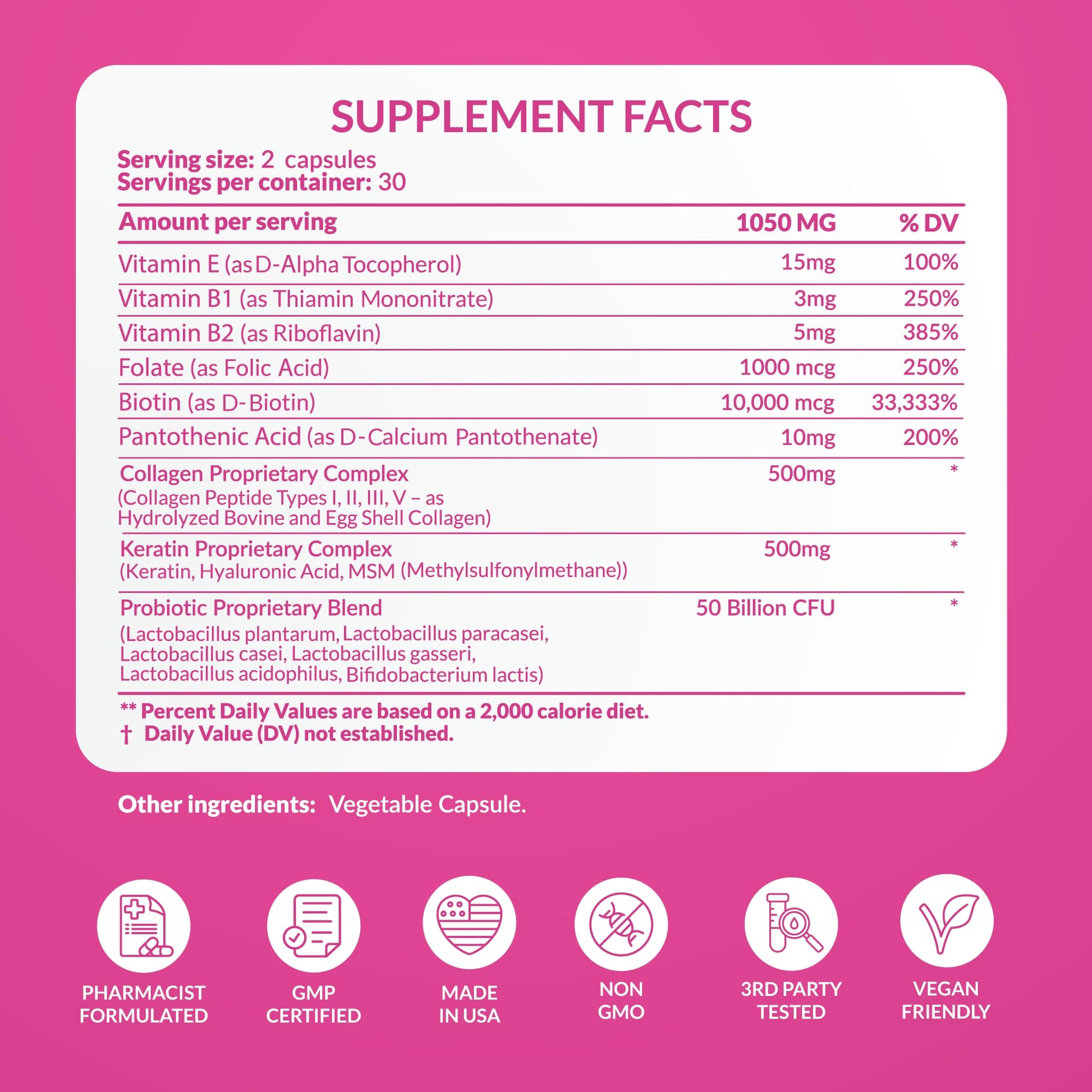 ADVANCED Women's Probiotics for Gut Health - Hair, Skin, & Nails Vitamins Support - 50 Billion CFU w/ Collagen, Biotin & Keratin - Probiotic Supplement for Digestive Health & Bloating Relief, USA-Made PharmaSuppsAu supplements