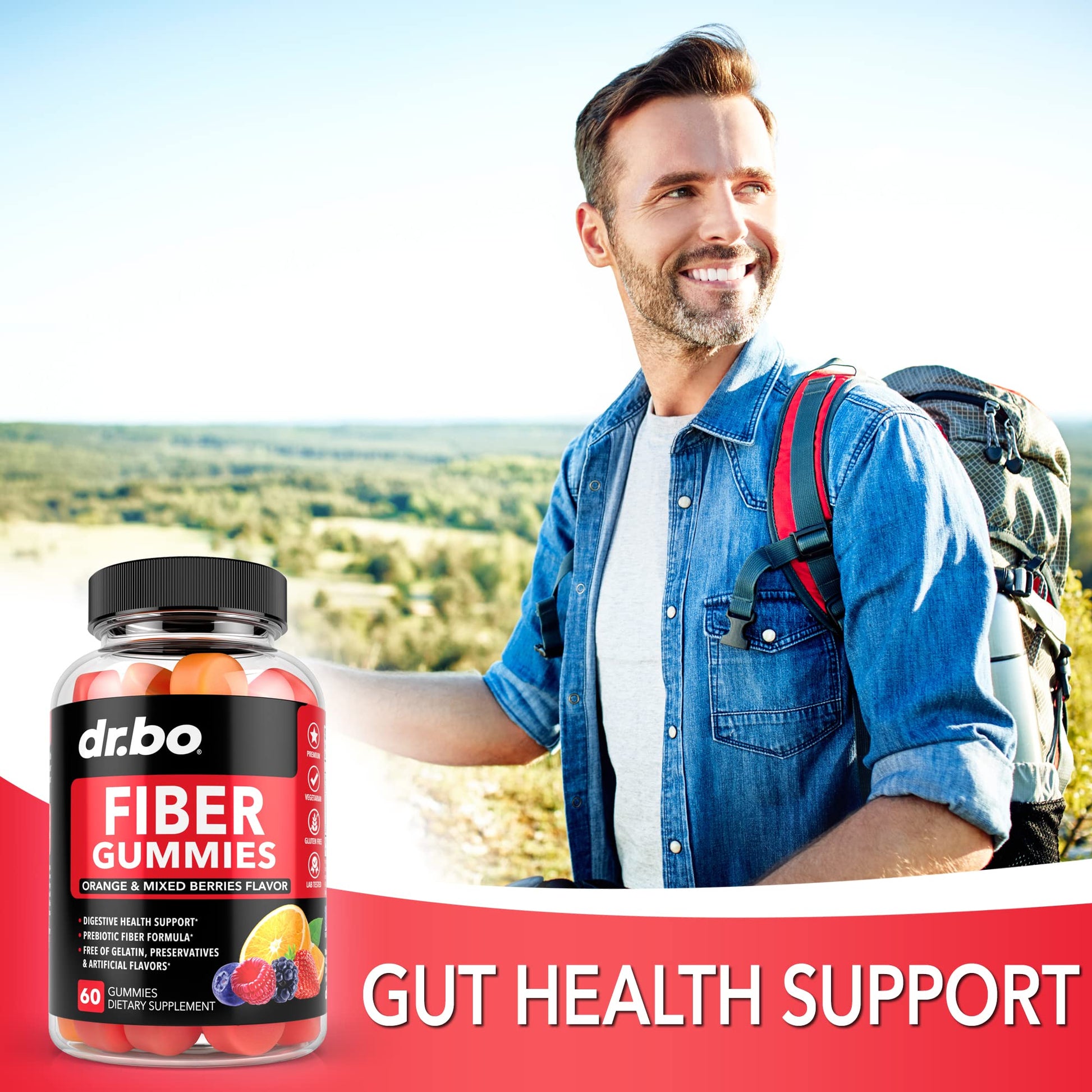 Fiber Gummies for Adults & Kids - Tasty Gummy Prebiotic Fiber Supplement for Max Digest DR. BOUS supplements