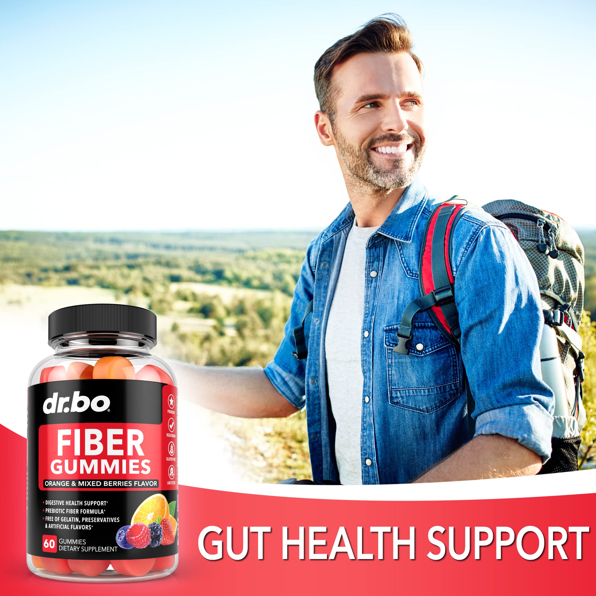 Fiber Gummies for Adults & Kids - Tasty Gummy Prebiotic Fiber Supplement for Max Digest DR. BOUS supplements