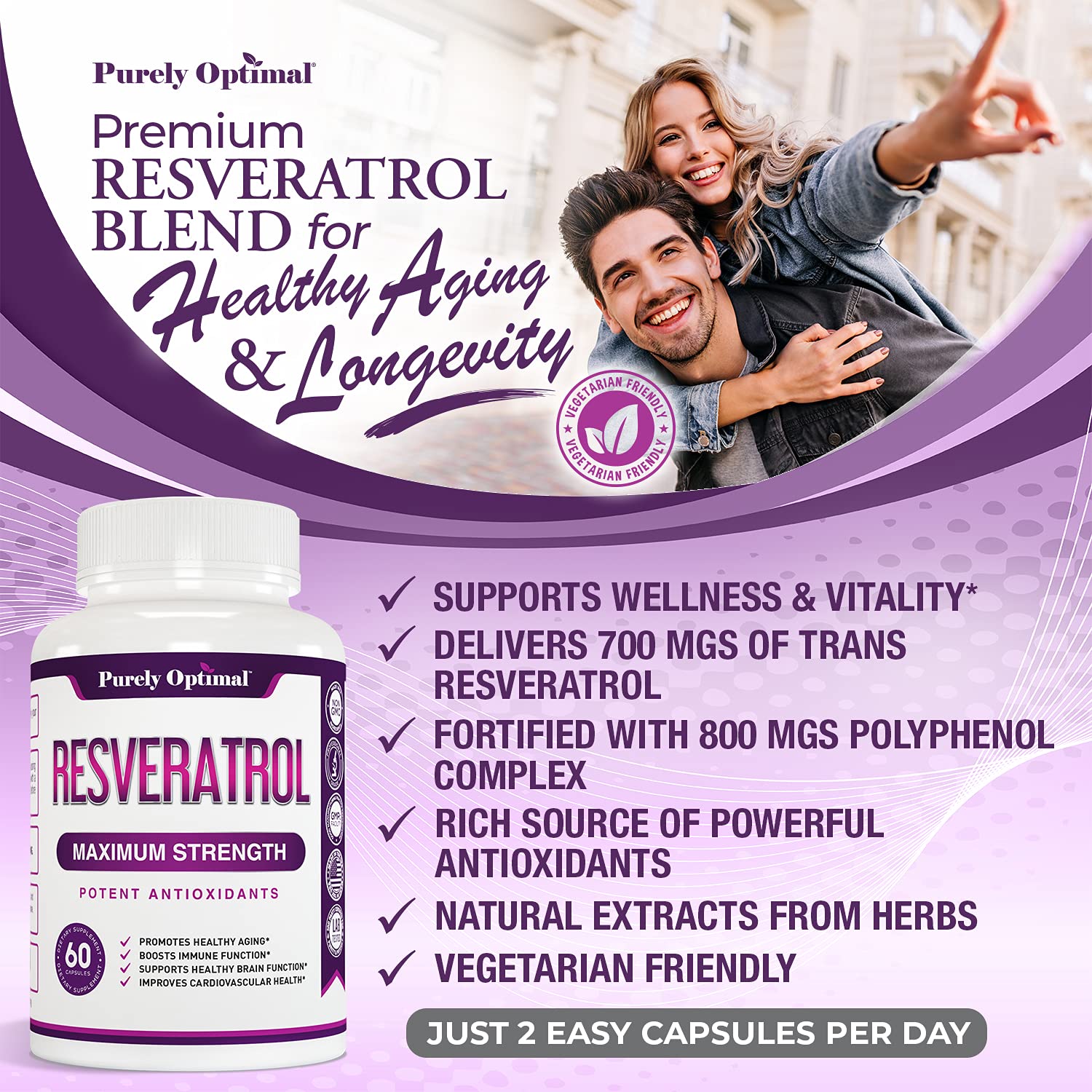 Premium Resveratrol Supplement 1500mg - Max Strength, Trans Resveratrol Capsules Purely OptimalUS supplements