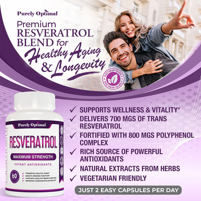 Premium Resveratrol Supplement 1500mg - Max Strength, Trans Resveratrol Capsules Purely OptimalUS supplements