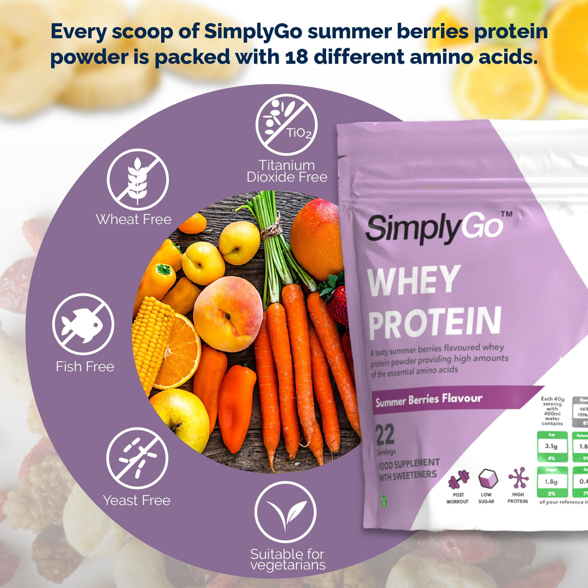 SimplyGo Whey Protein Powder | 900g | Simply Add 30g to Water, Juice or Shakes Simply SupplementsAu supplements
