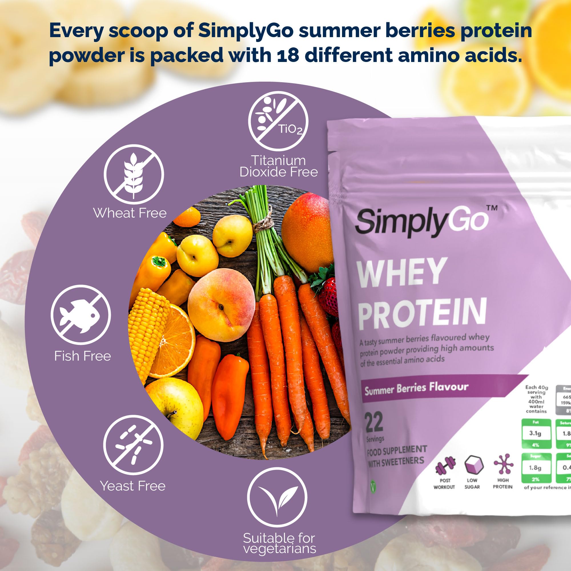 SimplyGo Whey Protein Powder | 900g | Simply Add 30g to Water, Juice or Shakes Simply SupplementsAu supplements