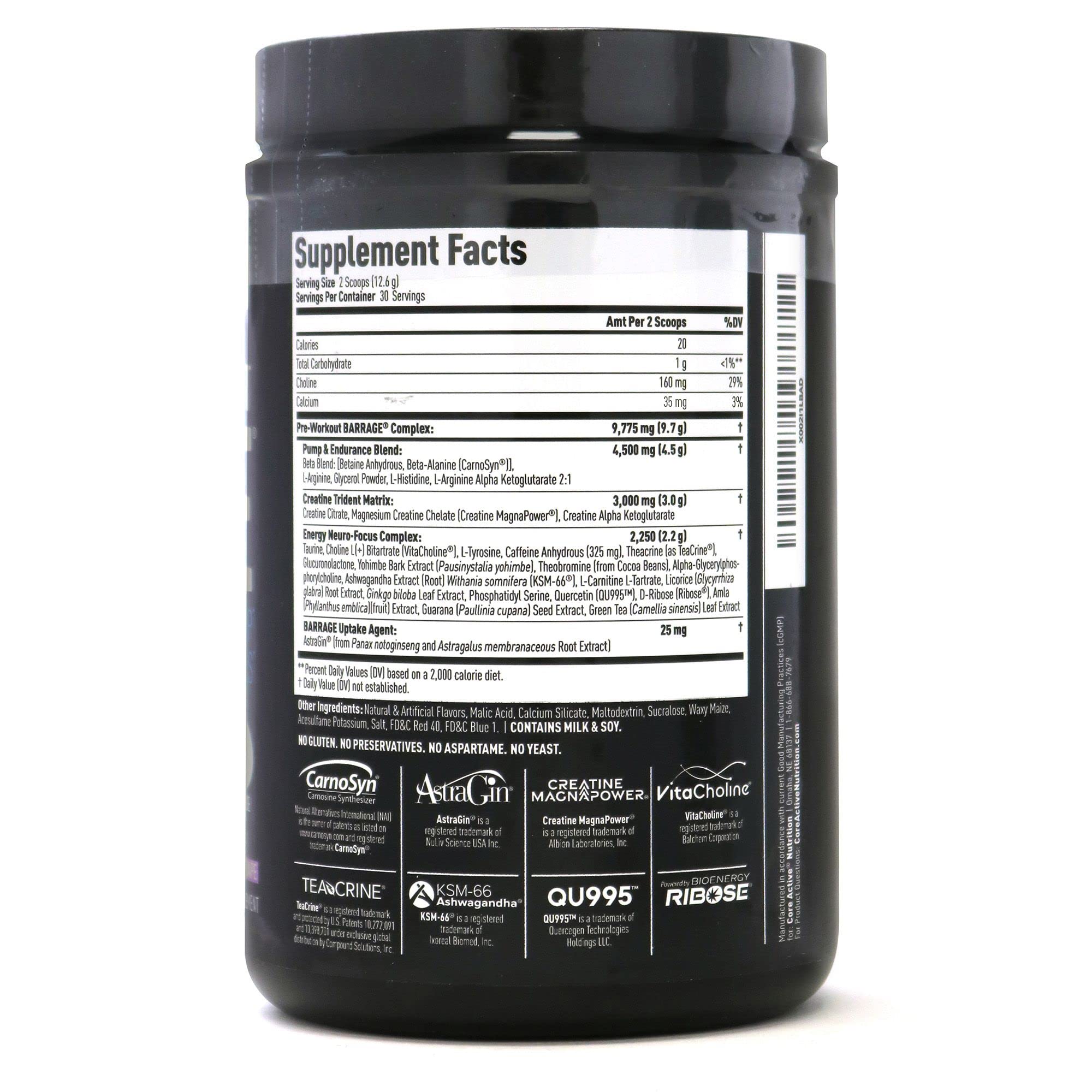 (CORE)ACTIVE Barrage Pre Workout Powder - Preworkout for Women & Men, Creatine (CORE)ACTIVEAu supplements