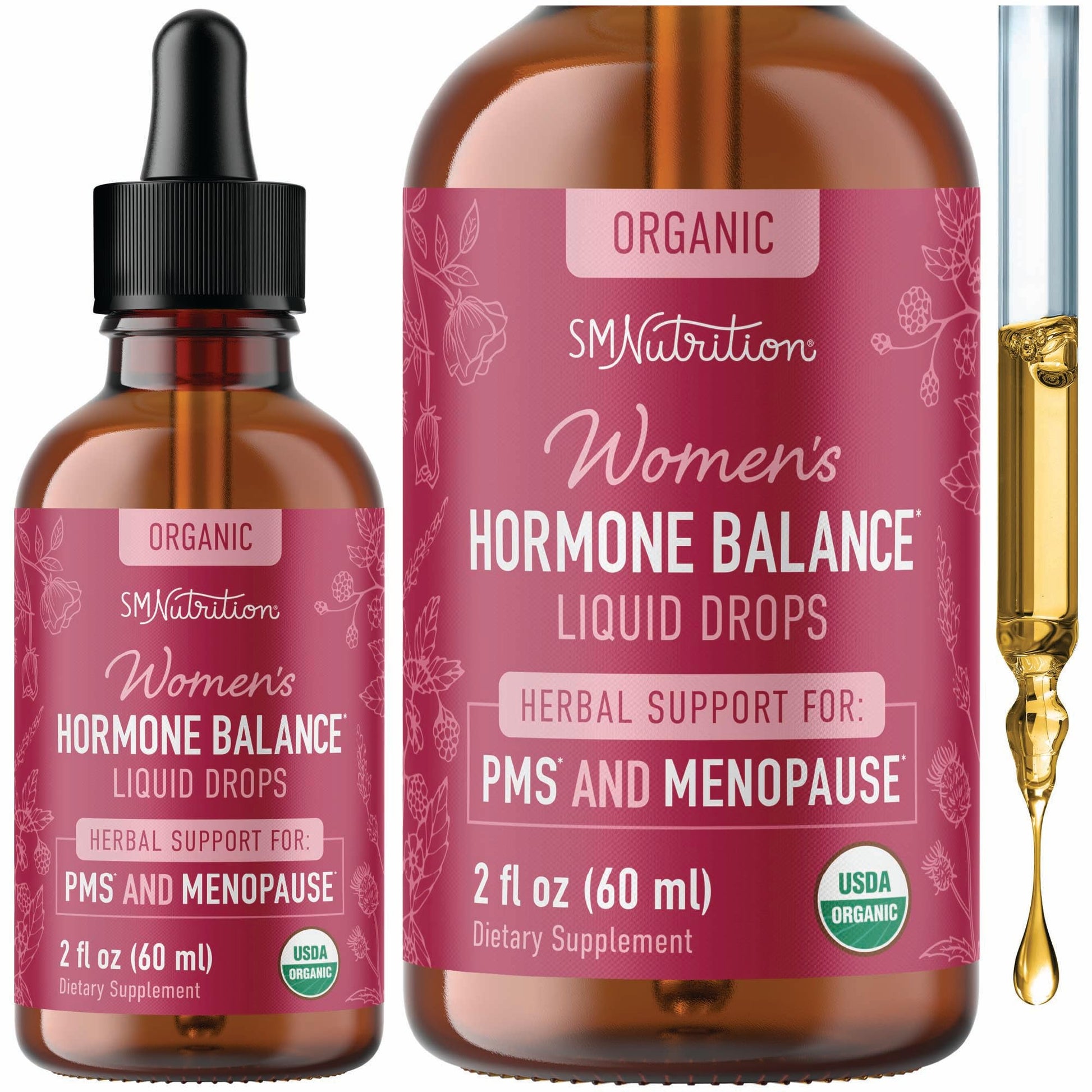 Hormone Balance Liquid Drops | with Black Cohosh, Stinging Nettle, Red Raspberry Leaf, Chasteberry & More | Menopause, Hot Flash, & PMS Relief Menstrual Herbal Support Tincture | Vegan Formula | 2oz SMNutritionAu supplements