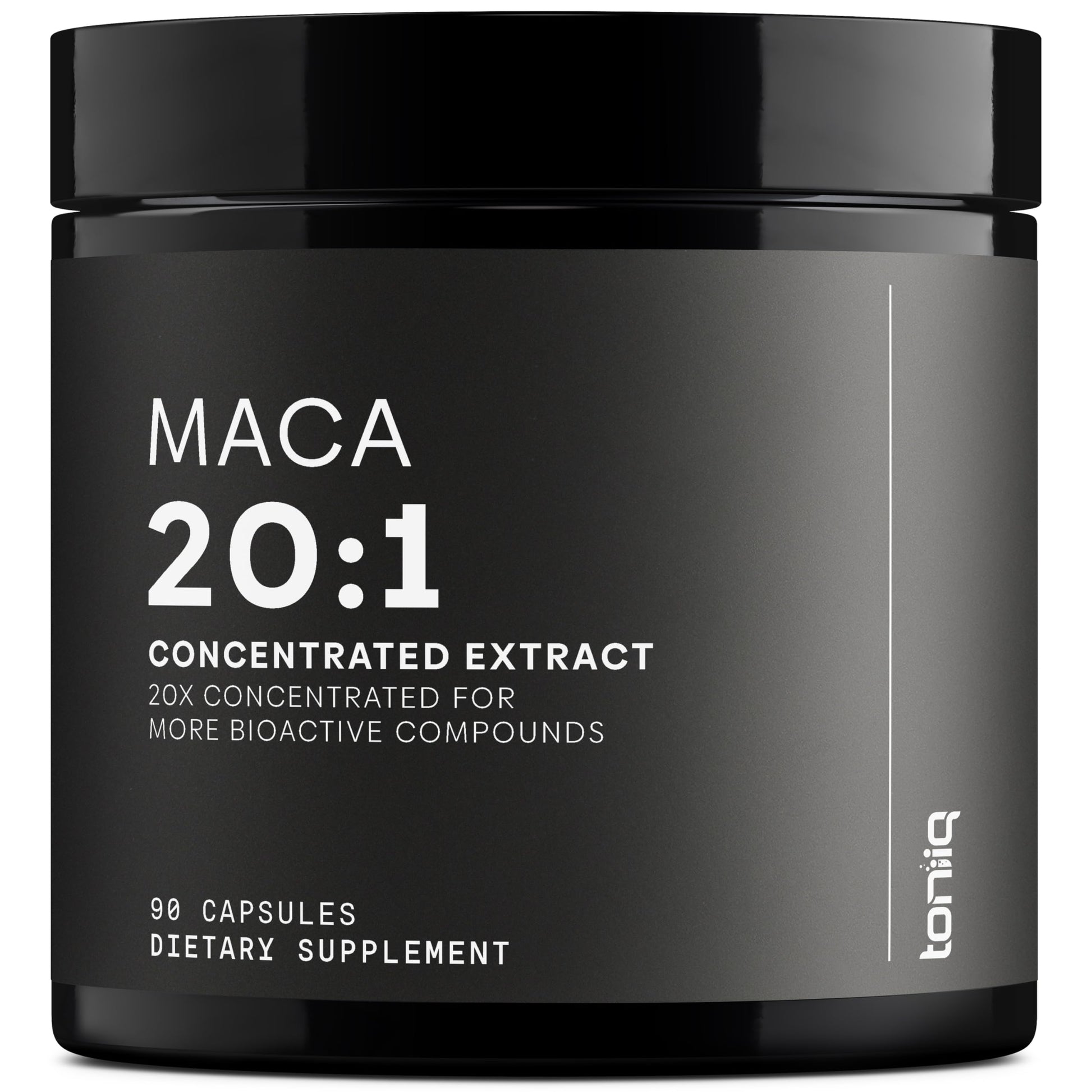 Toniiq Maca Root - Ultra High Potency 20:1 Extract - Black, Red and Yellow Maca Complex - Single Origin, Wildcrafted & Highly Concentrated - Third-Party Lab Tested - 90 Capsules ToniiqAu supplements