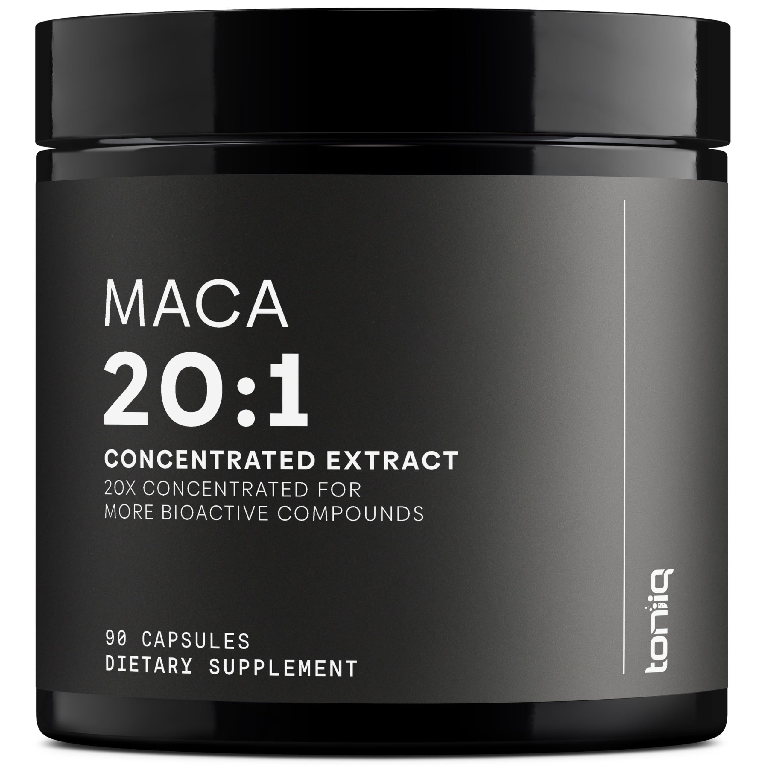Toniiq Maca Root - Ultra High Potency 20:1 Extract - Black, Red and Yellow Maca Complex - Single Origin, Wildcrafted & Highly Concentrated - Third-Party Lab Tested - 90 Capsules ToniiqAu supplements