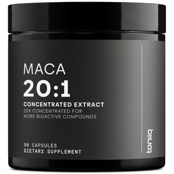 Toniiq Maca Root - Ultra High Potency 20:1 Extract - Black, Red and Yellow Maca Complex - Single Origin, Wildcrafted & Highly Concentrated - Third-Party Lab Tested - 90 Capsules ToniiqAu supplements
