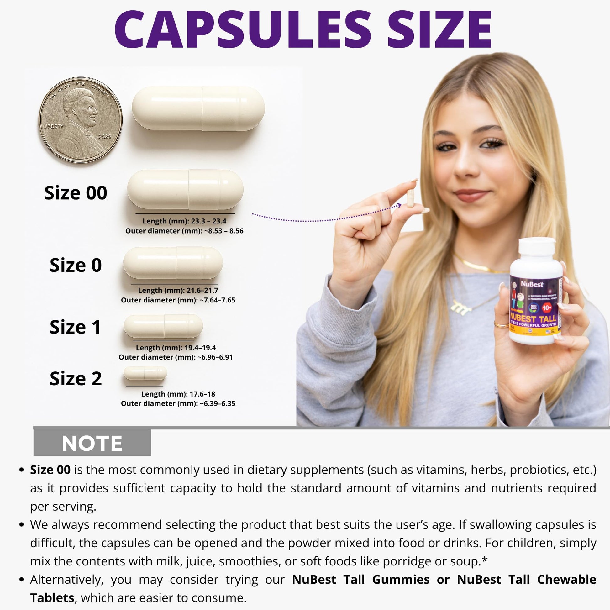NuBest Tall 10+ Premium Bone Strength Formula, Enhanced Immunity and Overall Health for Age 10+ with Calcium, Vitamin D3, Vitamin K2, and Multivitamins | 60 Capsules | 1 Month Supply NuBestAu supplements