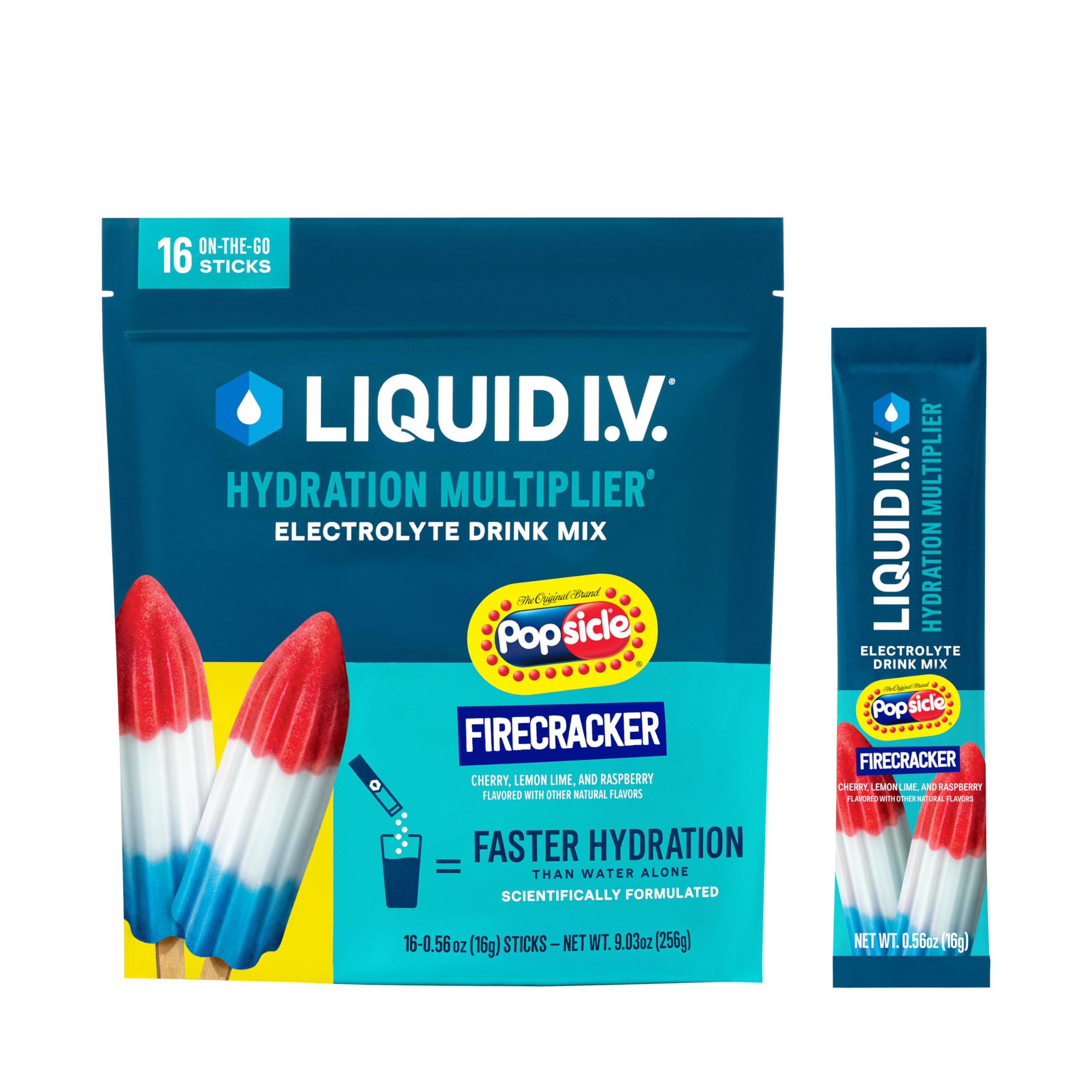 Liquid I.V.® Hydration Multiplier - Popsicle Firecracker | Electrolyte Powder Drink Mix | 1 Pack (16 Servings) Liquid I.V.US supplements