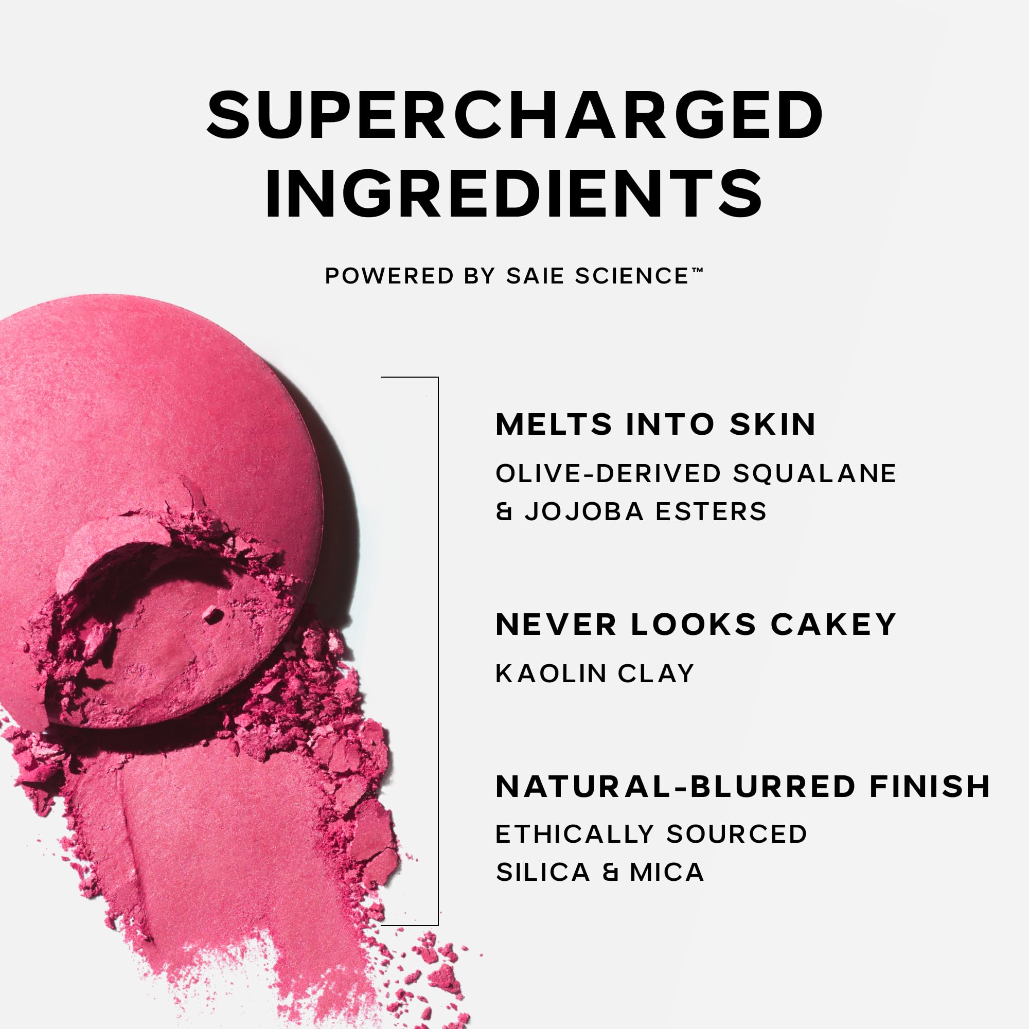 Saie SuperSuede Baked Blush - Talc-Free Powder Blush for Cheeks Infused with Hyaluronic Acid, Glycerin + Squalane - Hydrating Face Makeup for a Natural, Diffused Flush of Color - Ciao (0.1 Ounce) SaieAu supplements