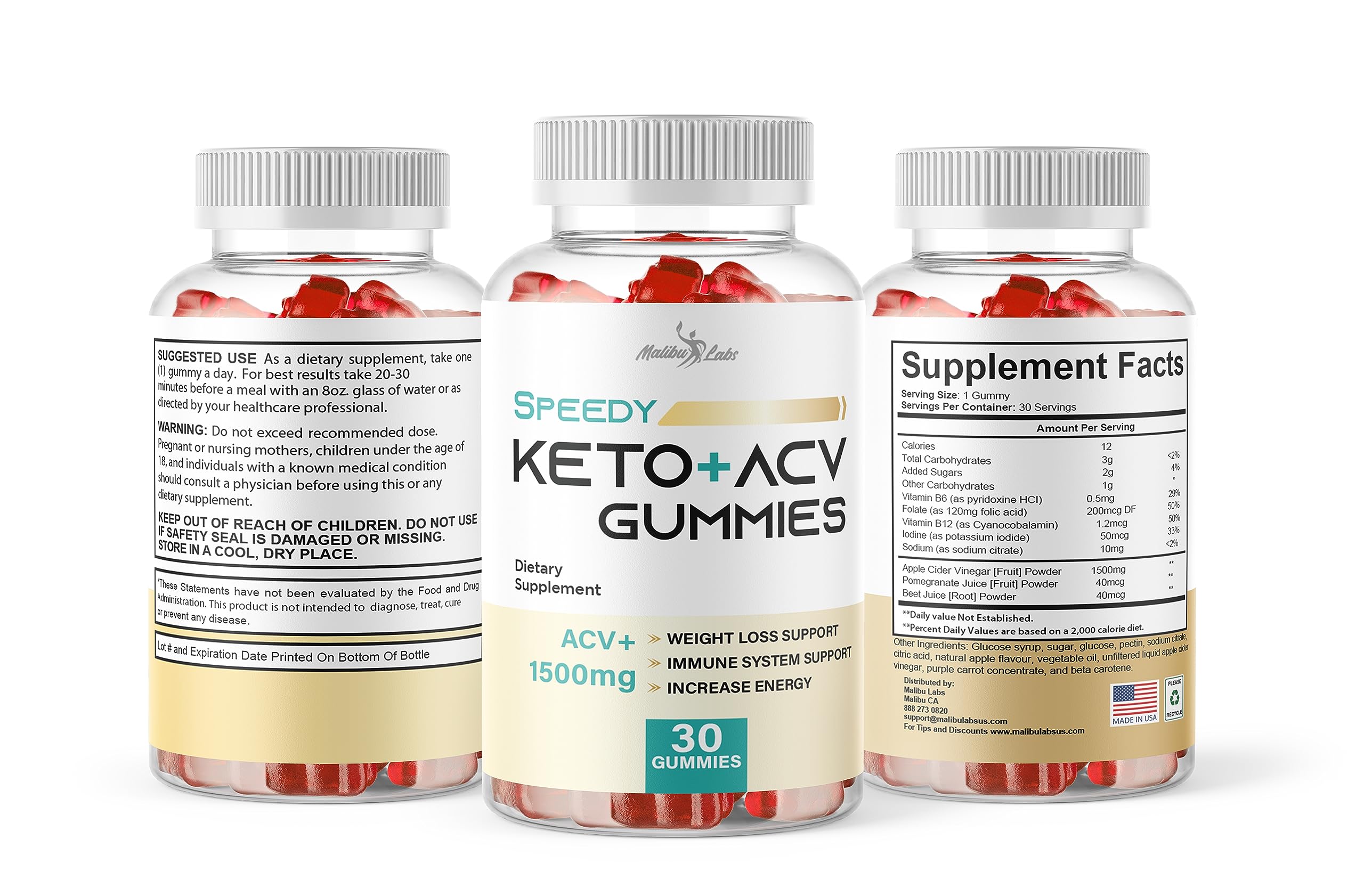 Speedy Keto acv Gummies- 1500mg Once a Day Keto Bites, Time Released Advanced Ketogenic Malibu LabsUS supplements
