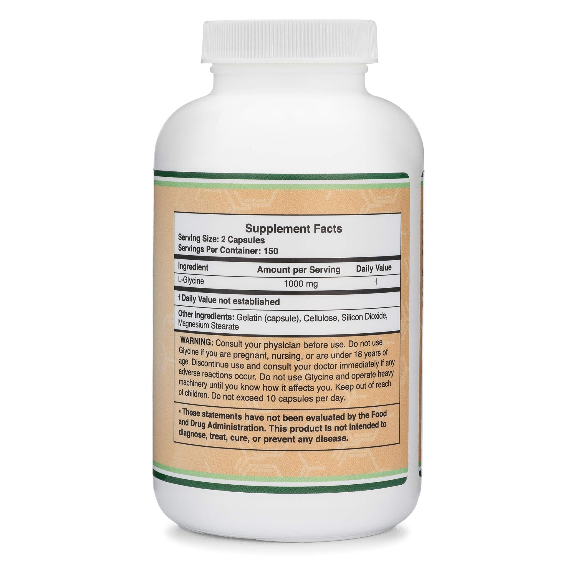 Glycine Supplement - 1,000mg Glycine Powder per Serving (300 Capsules) The Relaxing Amino Acid (Glicina) (Third Party Tested, Gluten Free, Non-GMO) by Double Wood Double Wood SupplementsAu supplements