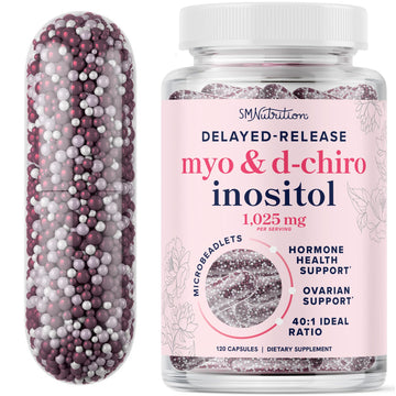 Myo-Inositol & D-Chiro Inositol for Hormone Balance for Women | Microbeadlets to Regulate Menstrual Cycle & Support Ovarian Health | 40:1 Ratio Myo & D Chiro | Non-GMO | 120 Ct (1 Month Supply) SMNutritionAu supplements