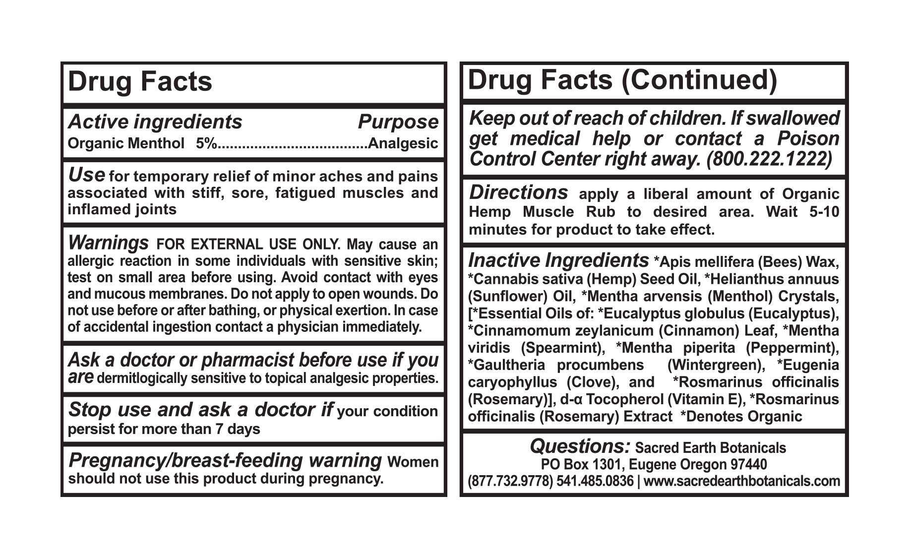 Sacred Earth Botanicals Organic Muscle Rub Single (2-Pack) Sacred Earth BotanicalsAu supplements