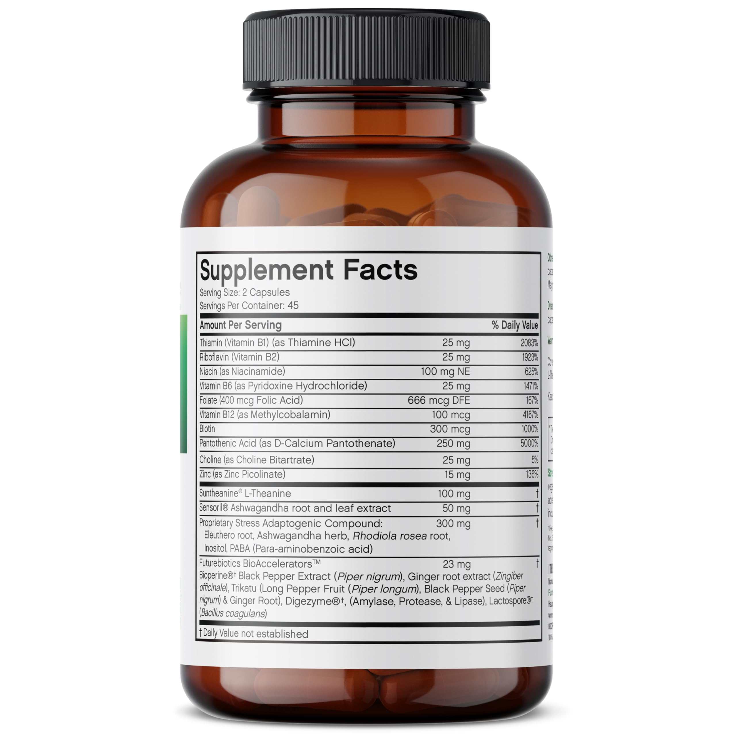 Futurebiotics Stressassist L-theanine Ashwagandha and Rhodiola Rosea Stress Complex - Natural Nutritional Stress Function, 90 Vegetarian Capsules FuturebioticsAu supplements