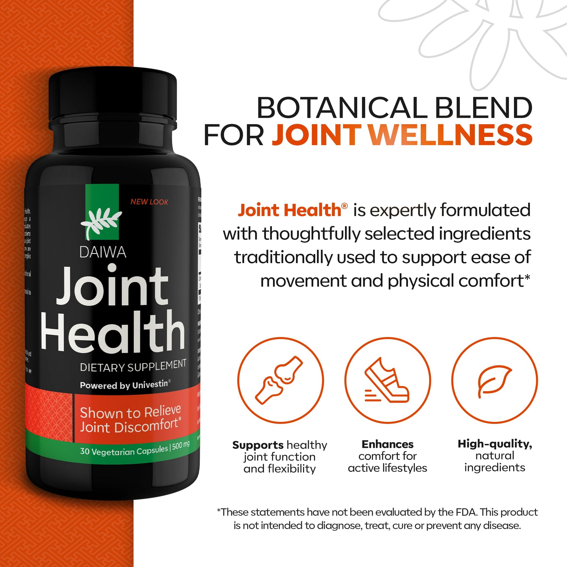 Daiwa Joint Health - Tendon and Ligament Supplements with Chinese Skullcap and Acacia Catechu - Traditional Plant-Based Formula for Active Lifestyles - Non-GMO, 30 Vegetarian Capsules Daiwa Health DevelopmentAu supplements