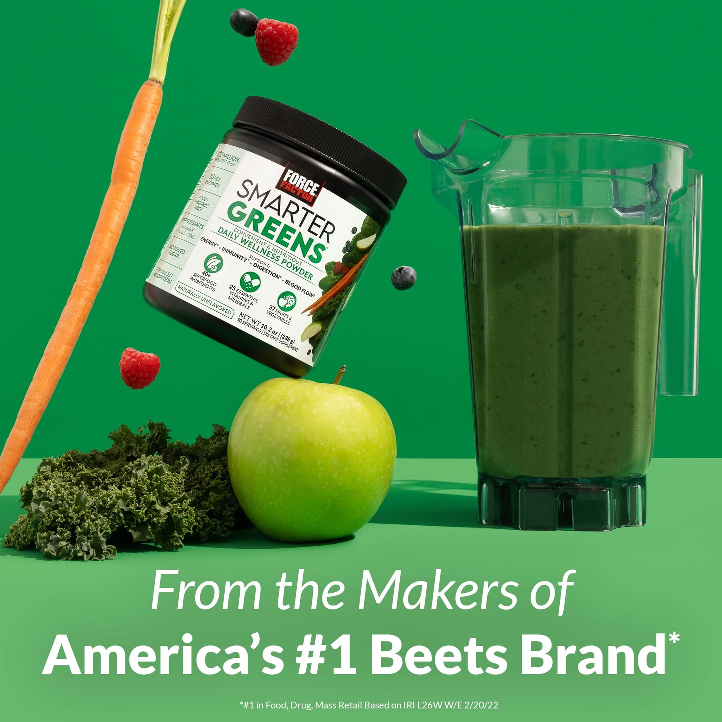 FORCE FACTOR Smarter Greens Daily Wellness Powder to Support Energy, Immunity & Digestion Force FactorUS supplements