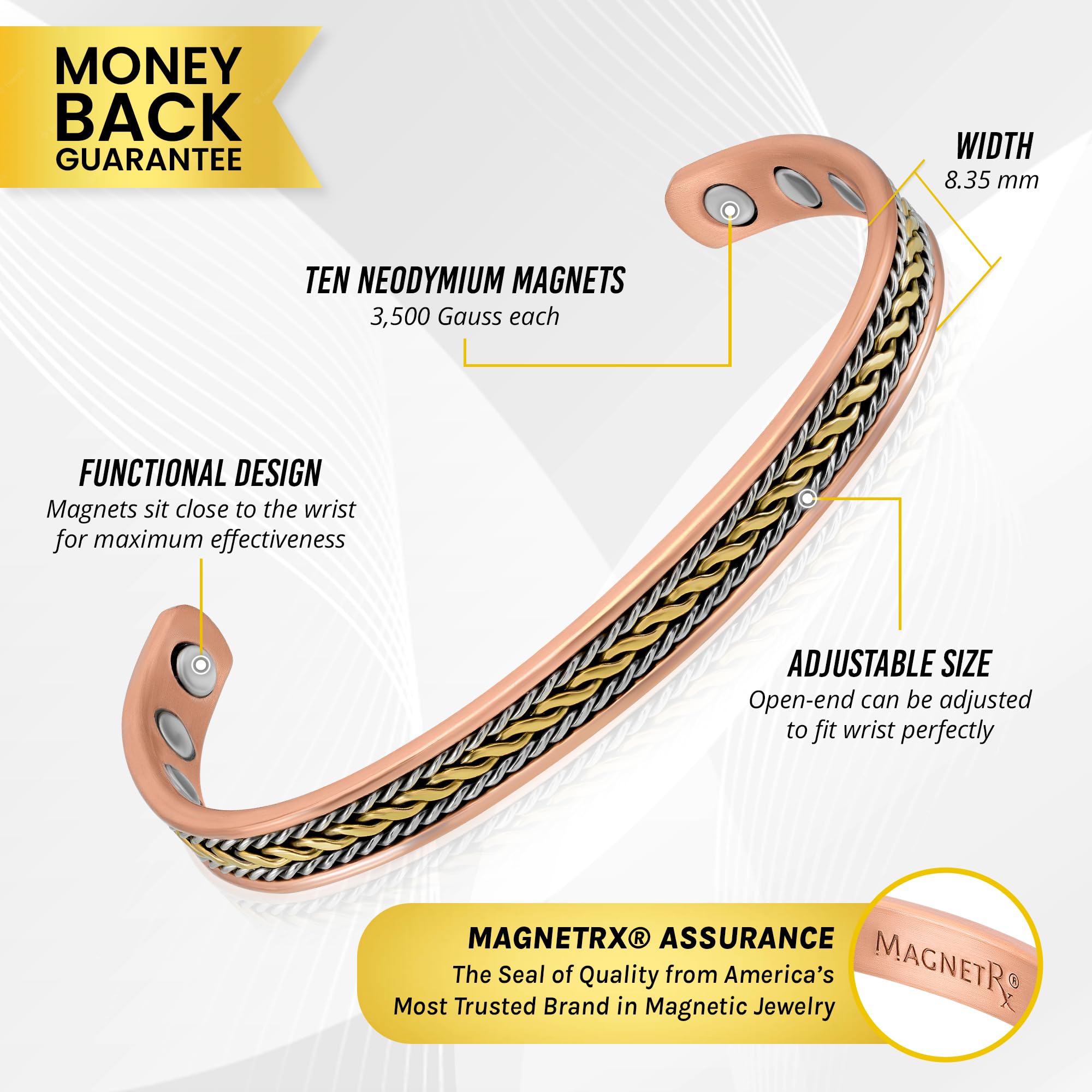 MagnetRX® Women's Copper Bracelet – Effective 99.9% Pure Copper Magnetic Therapy Bracelets MagnetRXAu supplements