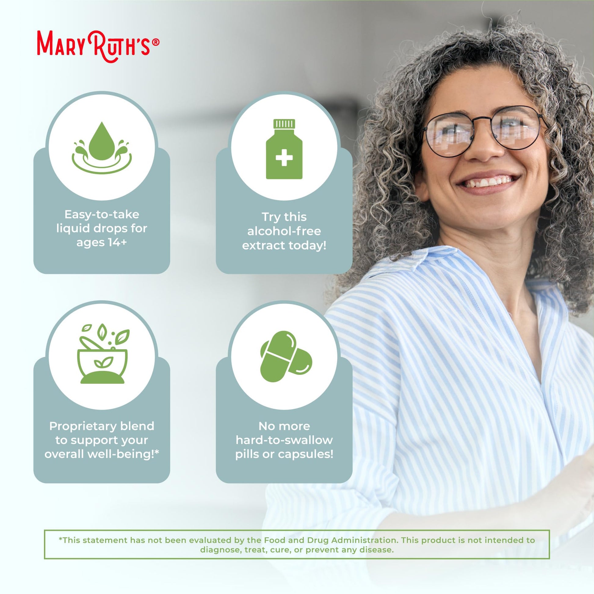MaryRuth Organics - USDA Organic Brain Nootropic Supplement for Adults with Ginkgo Biloba & Astragalus | Focus & Adrenal Support | Brain & Memory Drops | Vegan | Non-GMO | Gluten Free | 30 Servings MARYRUTH'SUS supplements
