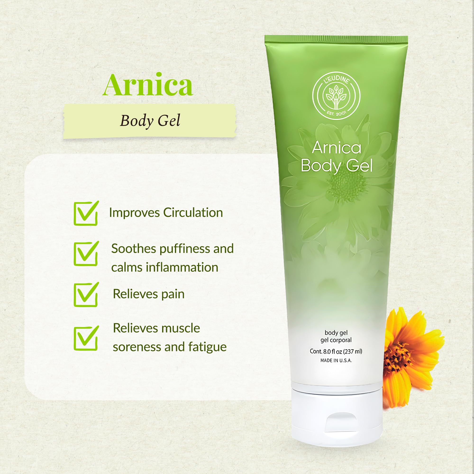 L’EUDINE Arnica Gel – Pack of 3 – Extra Strength for Bruise Relief, Wonder-Plant for Treating Muscle Soreness, Bruising, and Swelling - Fast Absorbing, Natural Formula L'eudineAu supplements