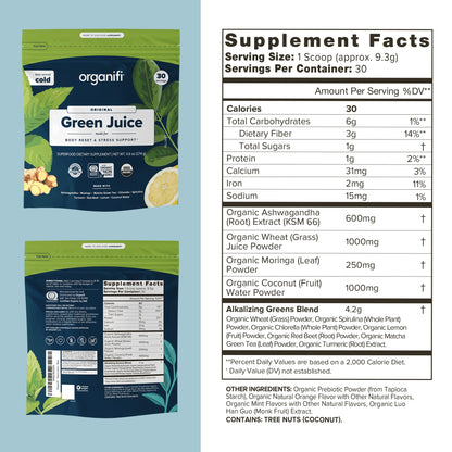 Organifi Green Juice - Powder Supplement with Organic Spirulina, Ashwagandha OrganifiUS supplements
