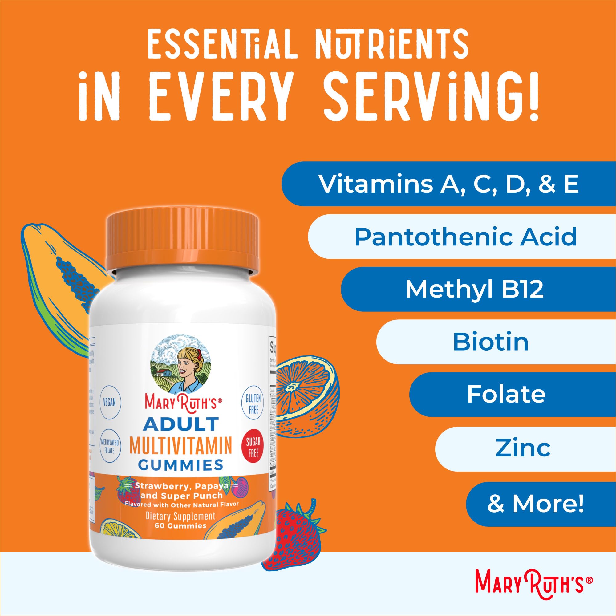 MaryRuth Organics Multivitamin for Women and Men | Sugar Free | Adult Multimineral Gummy with Vitamin C | MaryRuth OrganicsAu supplements