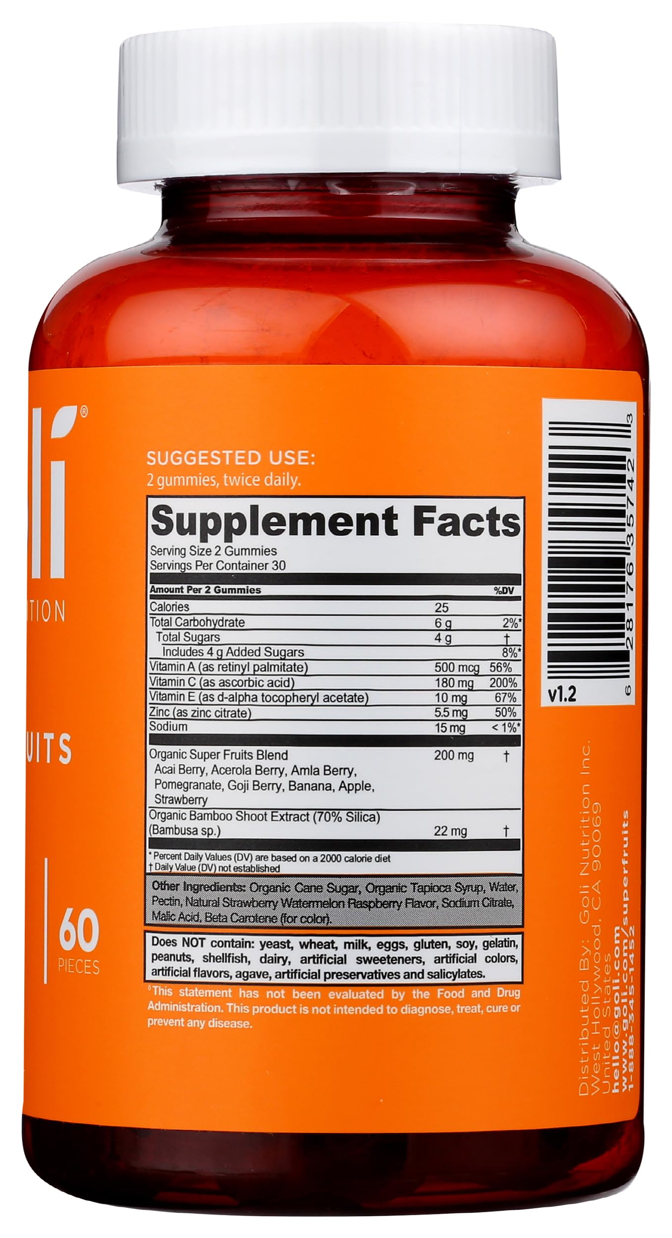 Goli Nutrition, Gummies Superfruits Mixed Fruit, 60 Count GoliAu supplements