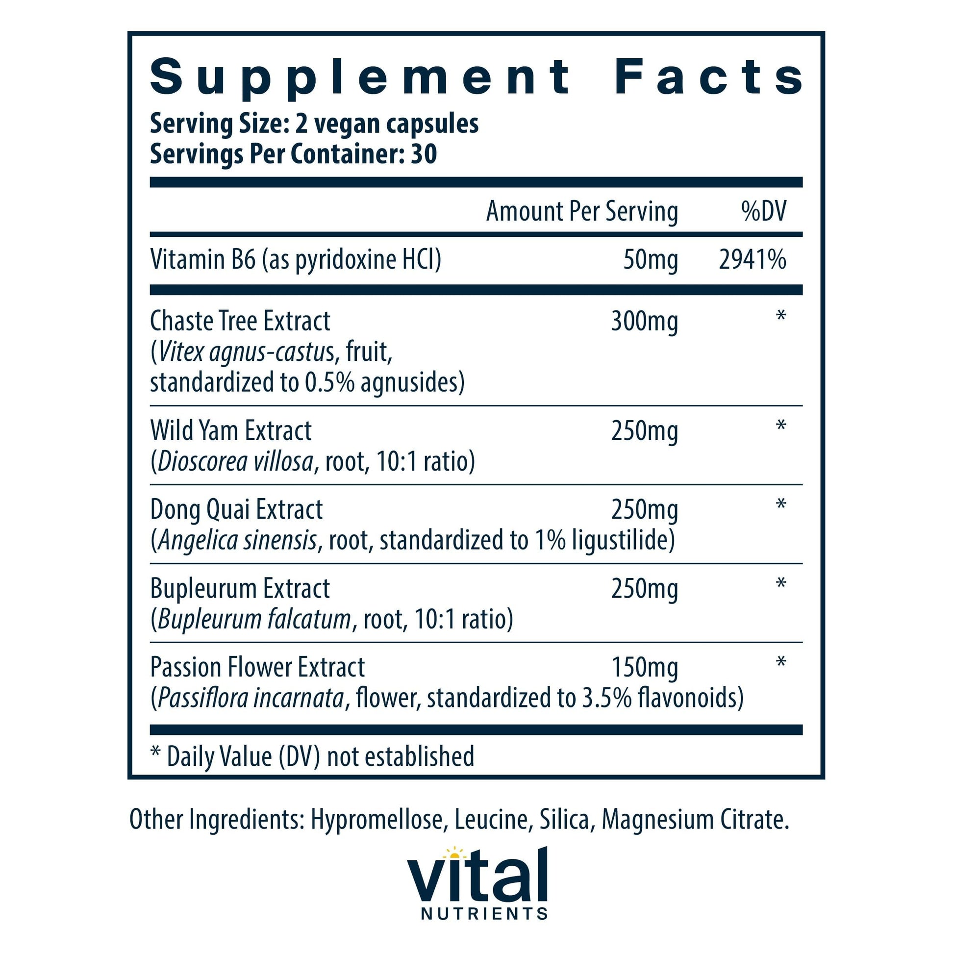 Vital Nutrients PMS Support - Vitex Berry & Passionflower Extract for Premenstrual Support & Hormone Balance* - Vitamin B6 PMS Supplements - Gluten, Dairy, Soy Free - Non-GMO - 60 Capsules Vital NutrientsAu supplements