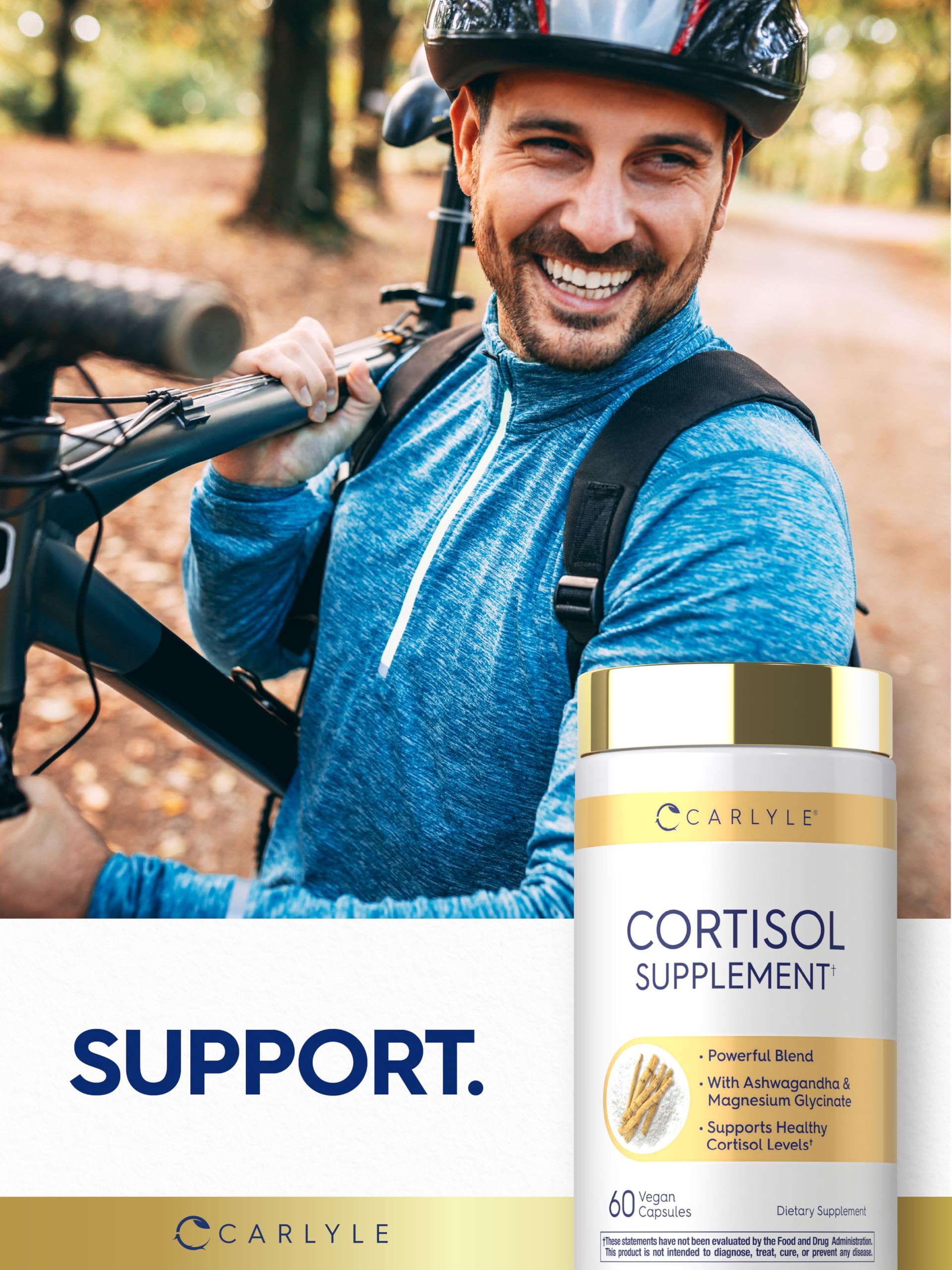 Carlyle Cortisol Supplement | 60 Vegan Capsules | Ashwagandha & Magnesium Complex | Non-GMO, Gluten Free CarlyleAu supplements