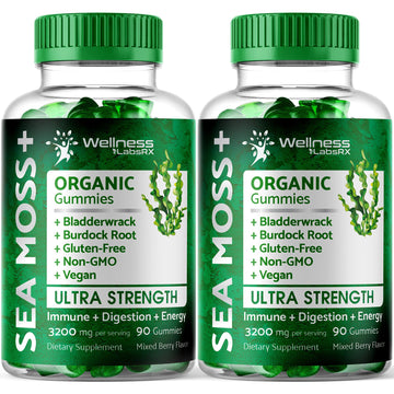 WELLNESS LABSRX Sea Moss Gummies, 3200mg Organic Seamoss, Irish Sea Moss WELLNESS LABSRXUS supplements