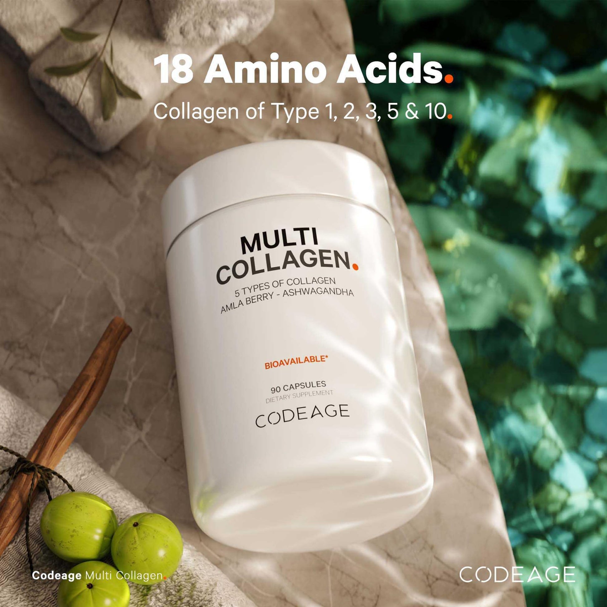 Codeage Multi Collagen Peptides Protein Capsules, 5 Collagen Types, Grass-Fed & Hydrolyzed Bovine Collagen Pills Supplement, Ashwagandha, Amla Berry Vitamins, Collagen Peptides - 90 Capsules CodeageAu supplements