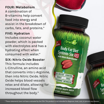 Irwin Naturals Body Fat Diet System-Six RED - 72 Liquid Soft-Gels, Pack of 2 - 6-in-1 Formula Irwin NaturalsUS supplements