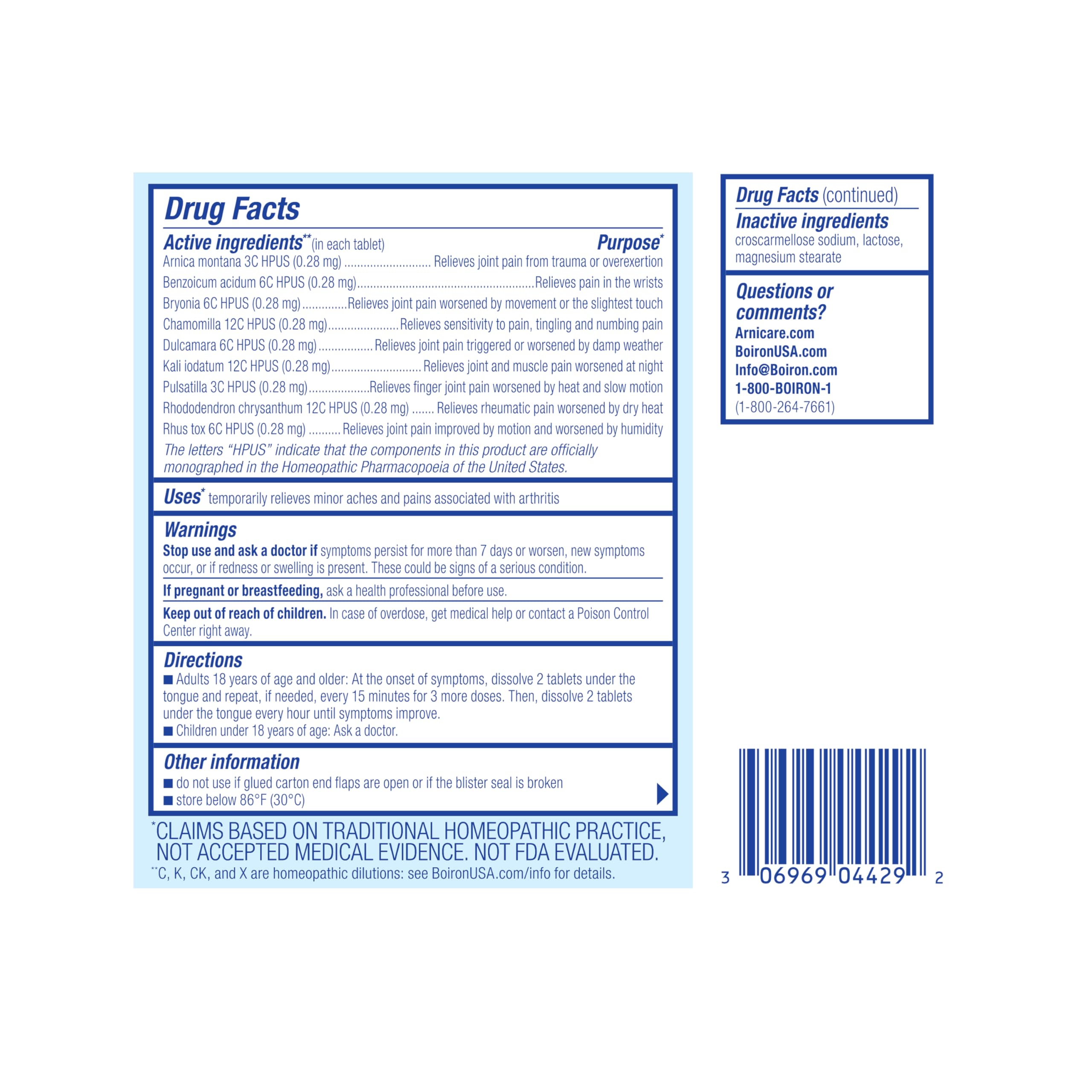 Boiron Arnicare Arthritis Tablets for Arthritis Pain Relief, Joint Soreness, and Rheumatic Pain - 120 Count BoironAu supplements