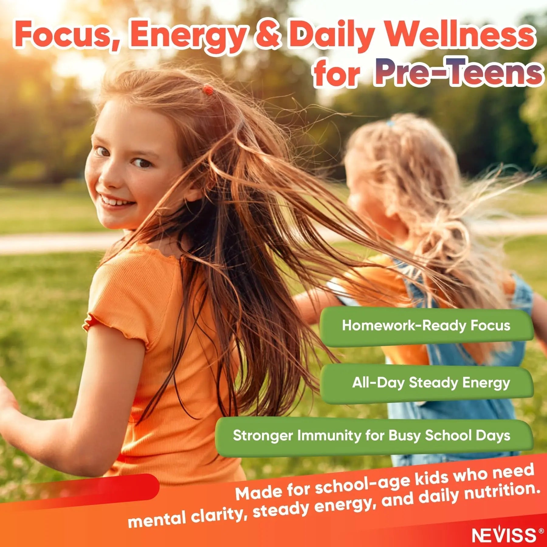 Methylated Multivitamin for Kids Pre-Teen Teens Gummies, Vitamin w/ Omega-3(DHA), Choline, Calcium, D3 K2, Methylfolate & B12 NEVISSAu supplements