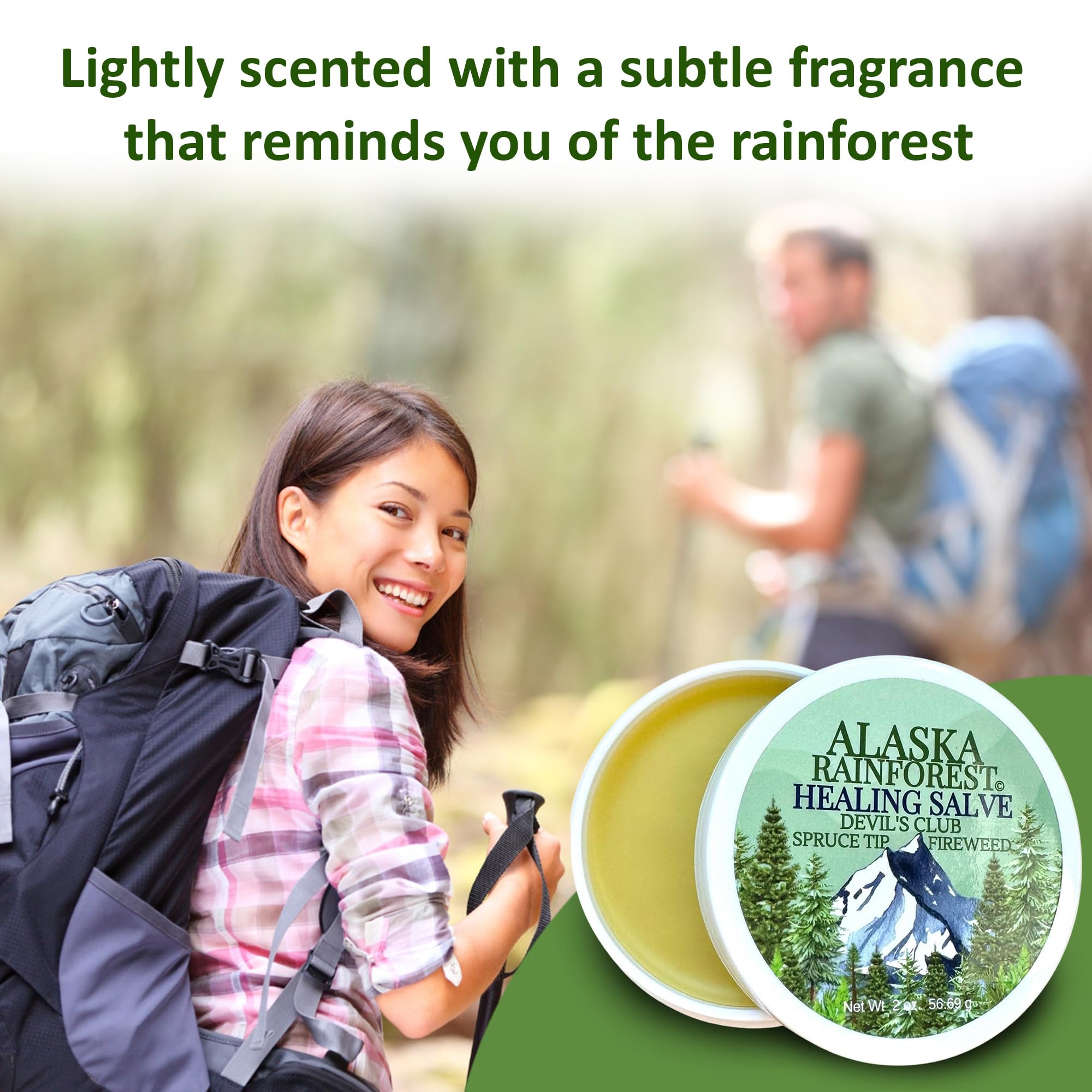 Snowy Summit Alaska Rainforest Salve - Herbal Salve for Dry Skin & Joint Relief - Natural Super Salve for Soothing Skin with Gentle Aroma - Body & Hand Salve - Muscle Rub with Alaskan Devil’s Club Oil Snowy SummitAu supplements