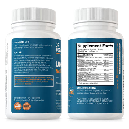 Dr. Tobias Lung Health, Lung Support Supplement with Vitamin C, Butterbur, Quercetin Dr. TobiasUS supplements
