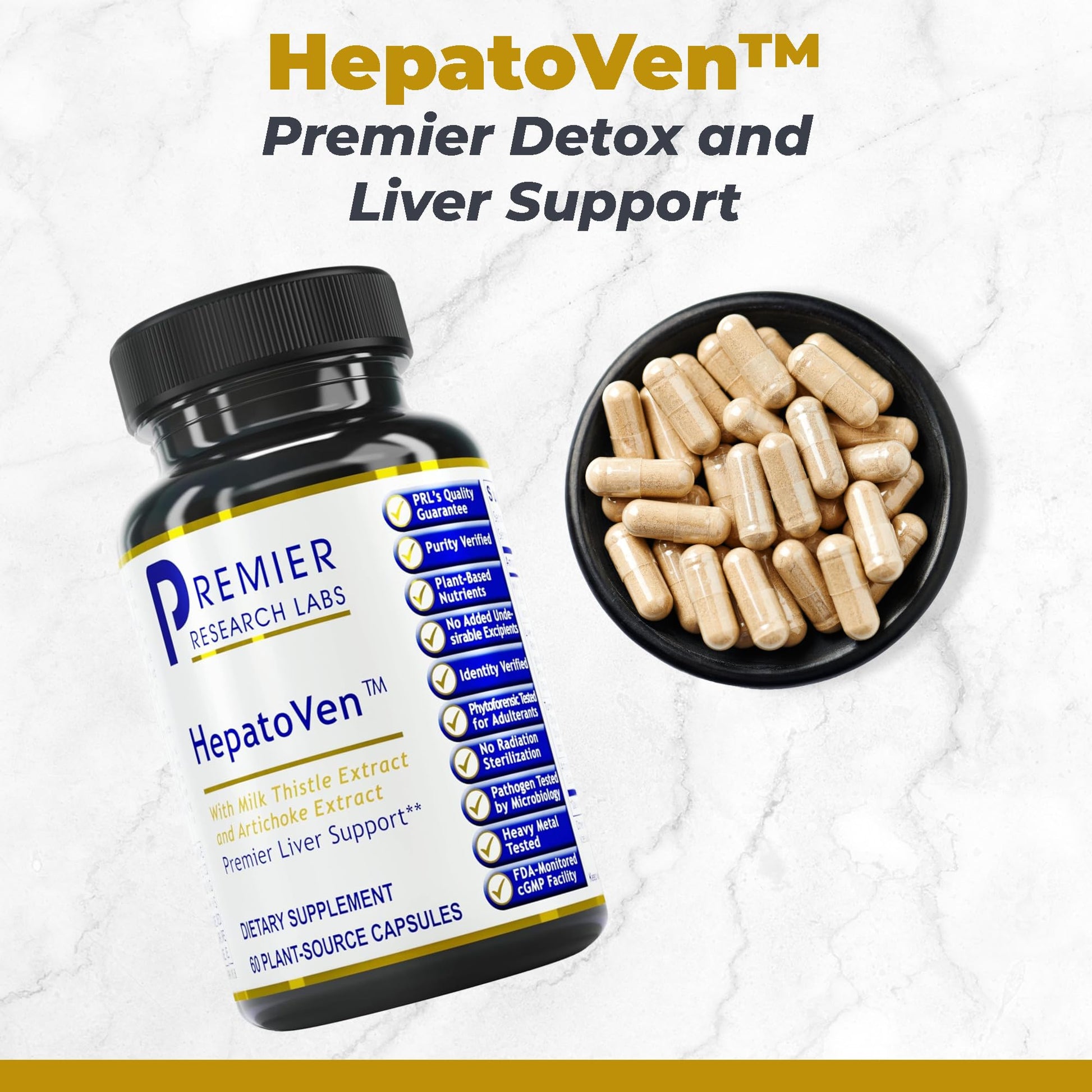 Premier Research Labs HepatoVen - Milk Thistle Liver Support, Liver Cleanse & Maintain, Liver Pills, Liver Vitamins for Women & Men with Artichoke Extract - 60 Vegetarian Capsules Premier Research LabsAu supplements