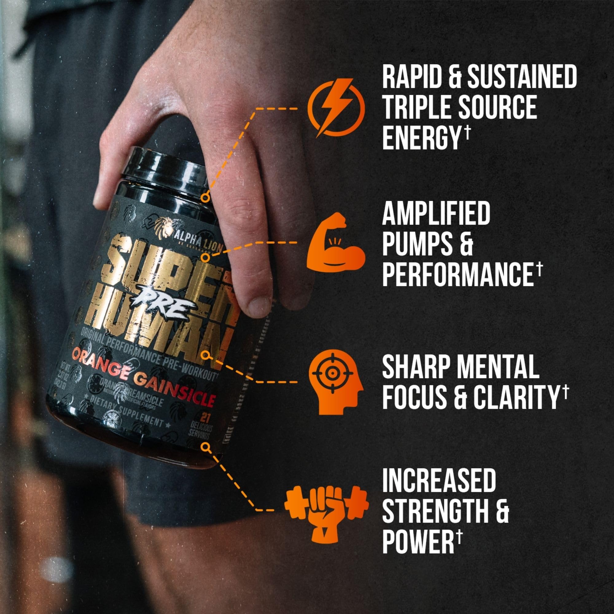 ALPHA LION Superhuman Pre Workout Powder & Post Workout Recovery Bundle, Sustained ALPHA LIONAu supplements