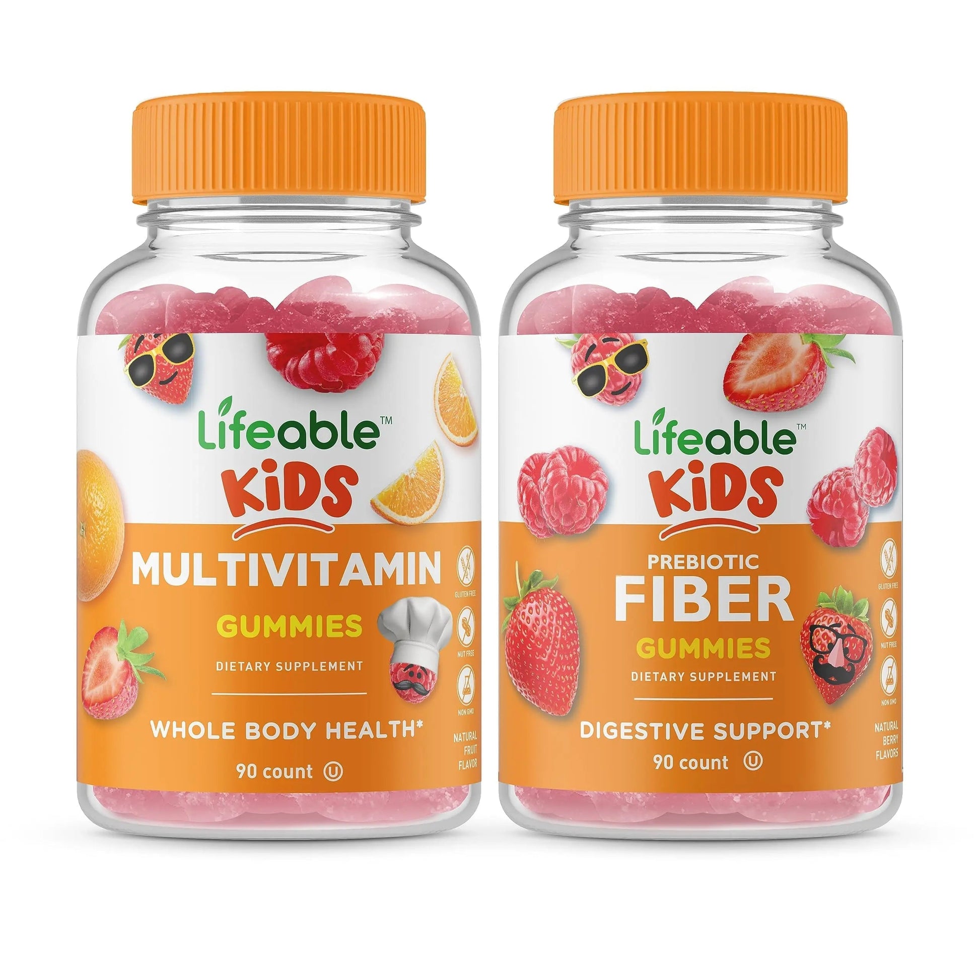 Lifeable Multivitamin Kids + Prebiotic Fiber Kids, Gummies Bundle - Great Tasting, Vitamin Supplement LifeableAu supplements